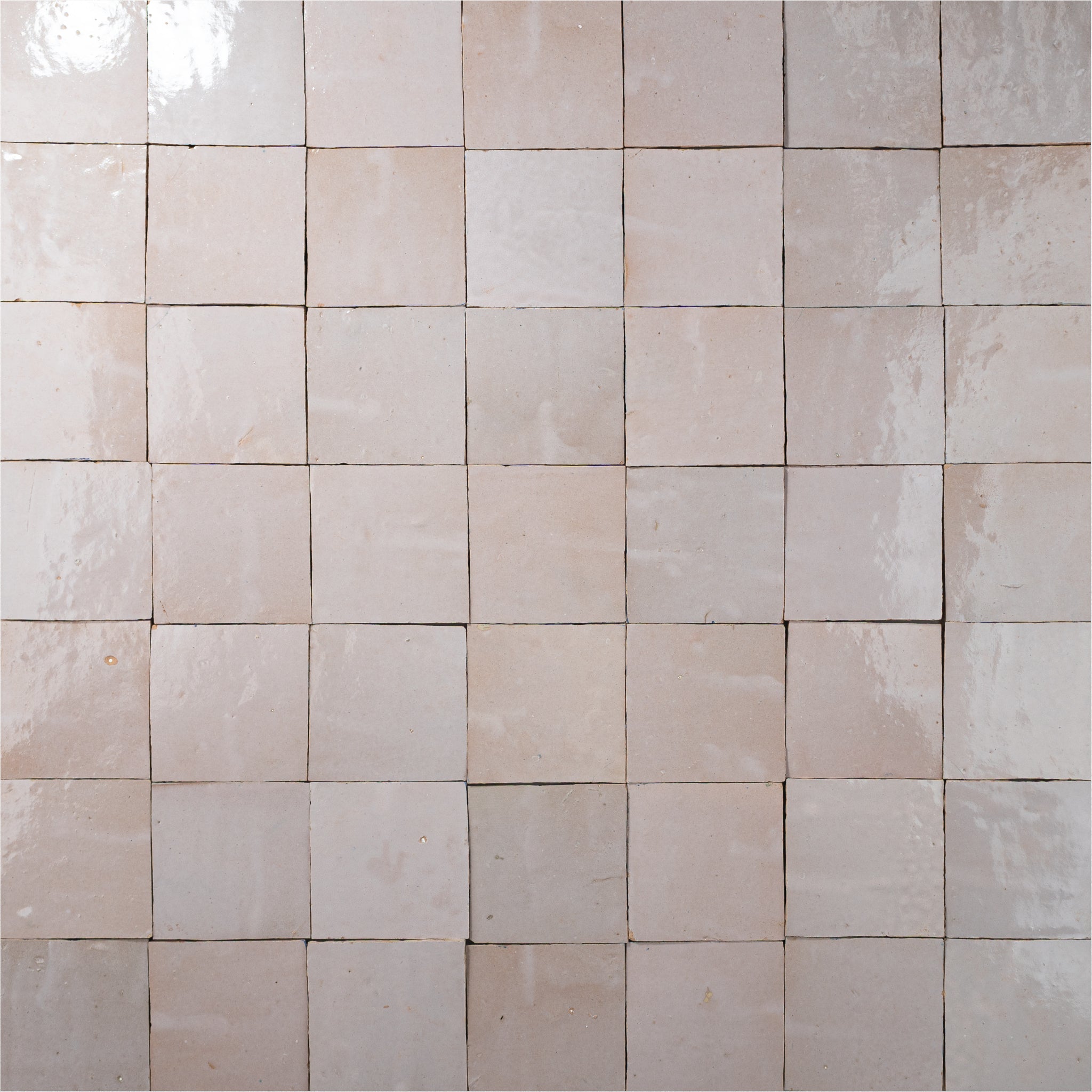 Handmade Moroccan Zellige 4x4 Powder Pink Terracotta Tile - Cemento Collection