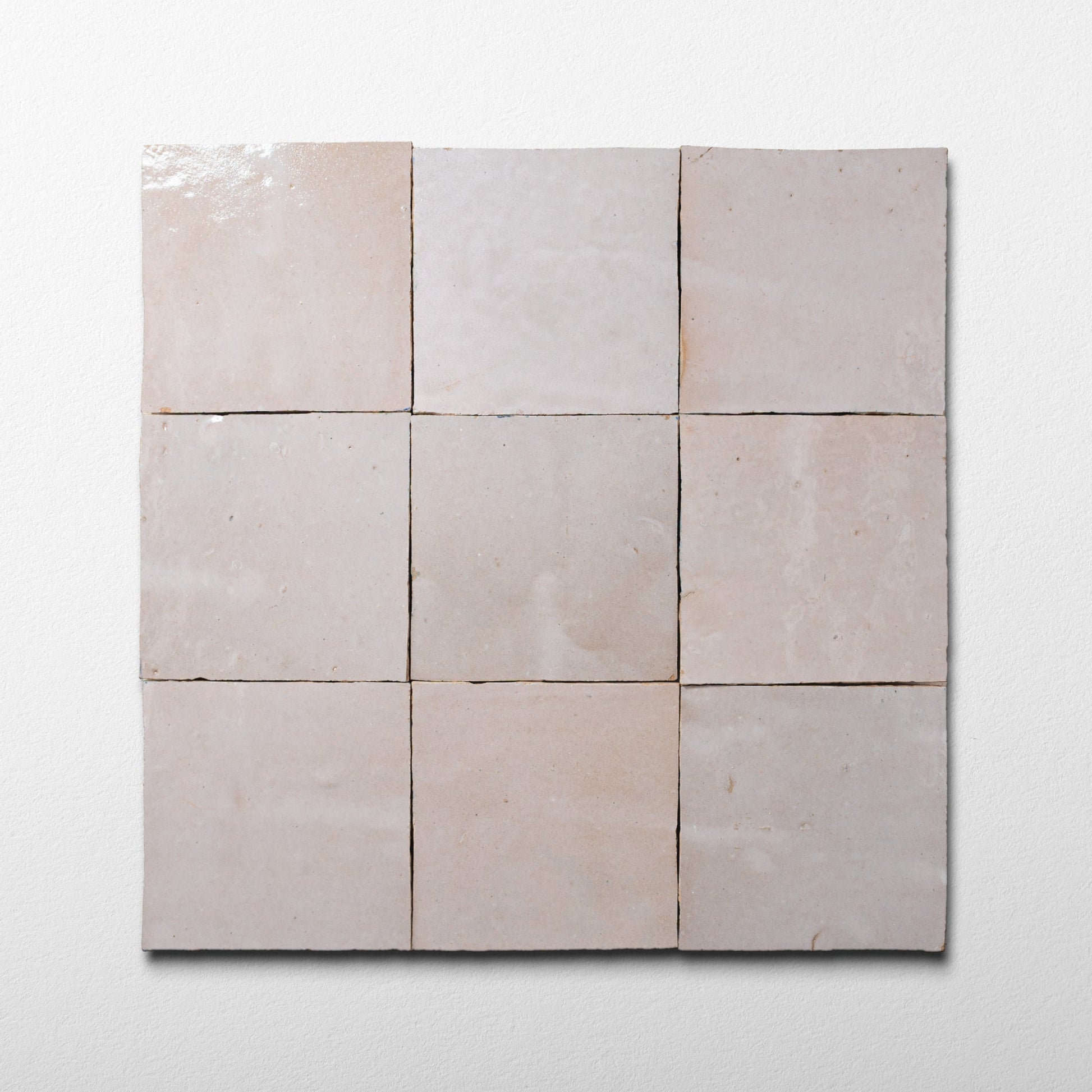 Handmade Moroccan Zellige 4x4 Powder Pink Terracotta Tile - Cemento Collection
