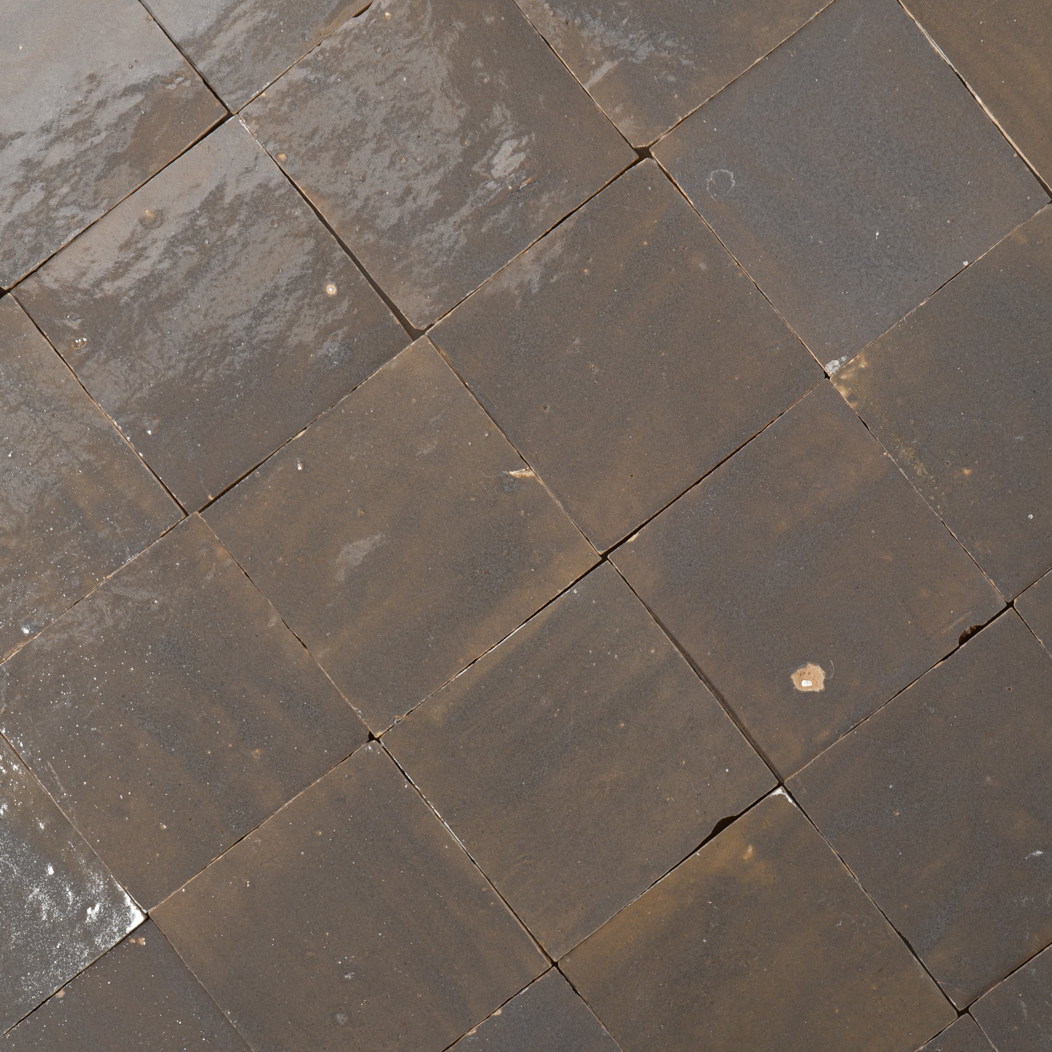 Handmade Moroccan Zellige 4x4 Rusty Pan Terracotta Tile | Cemento