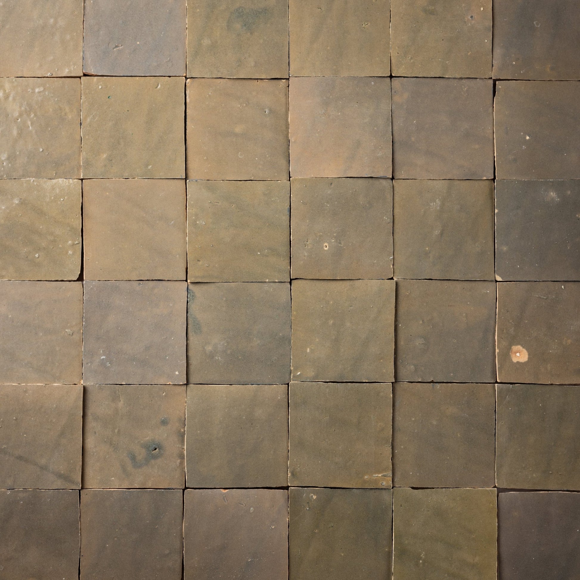 Handmade Moroccan Zellige 4x4 Rusty Pan Terracotta Tile - Cemento Collection