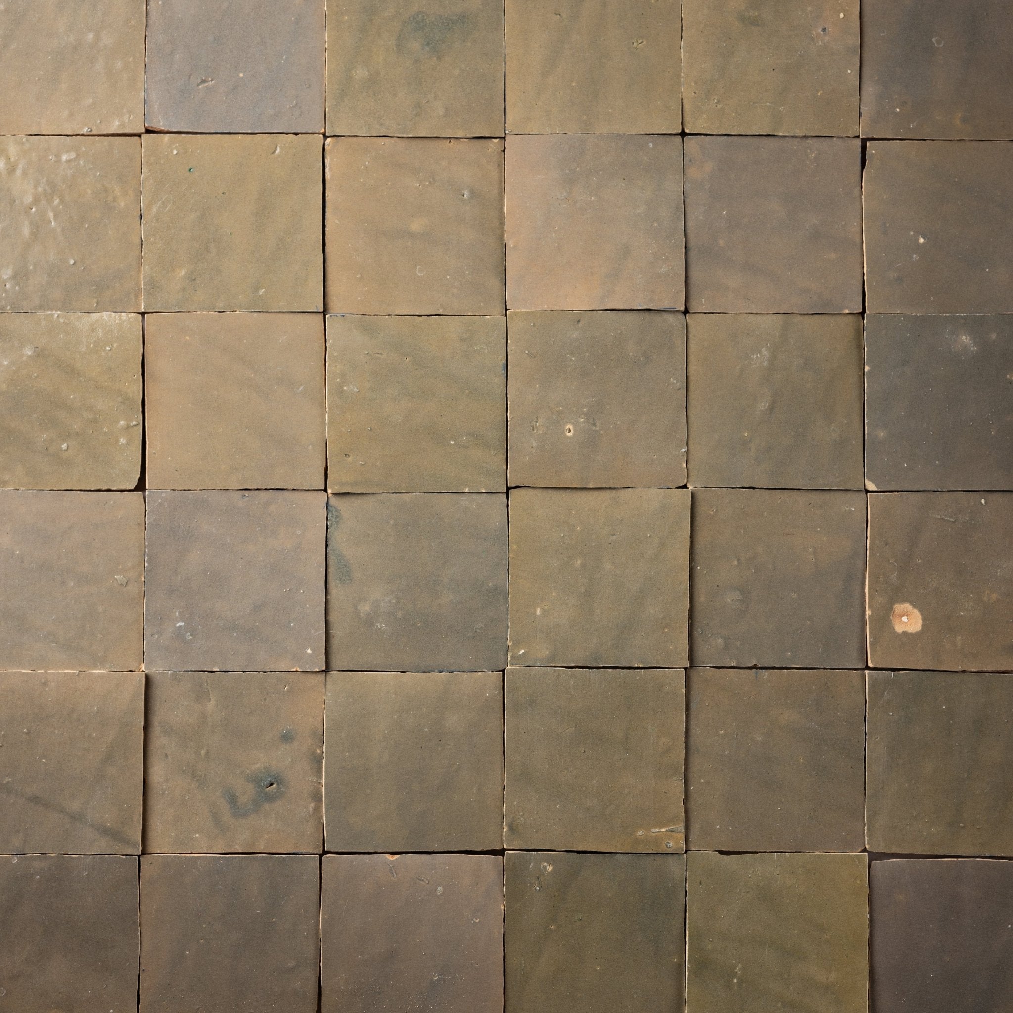 Handmade Moroccan Zellige 4x4 Rusty Pan Terracotta Tile - Cemento Collection