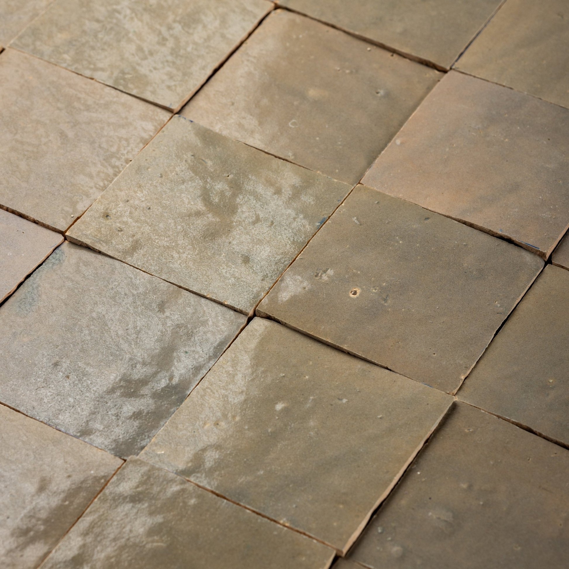 Handmade Moroccan Zellige 4x4 Rusty Pan Terracotta Tile - Cemento Collection