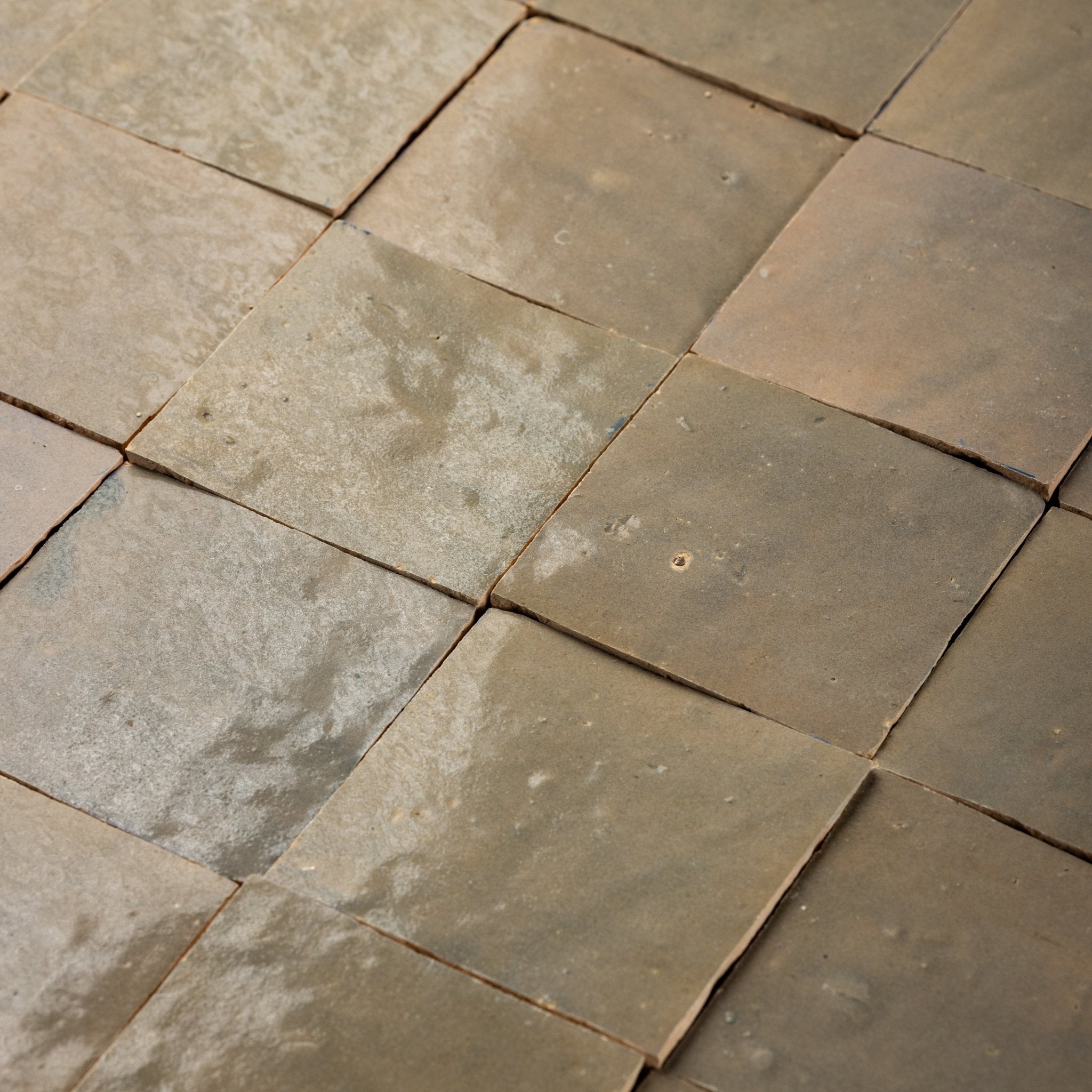 Handmade Moroccan Zellige 4x4 Rusty Pan Terracotta Tile - Cemento Collection