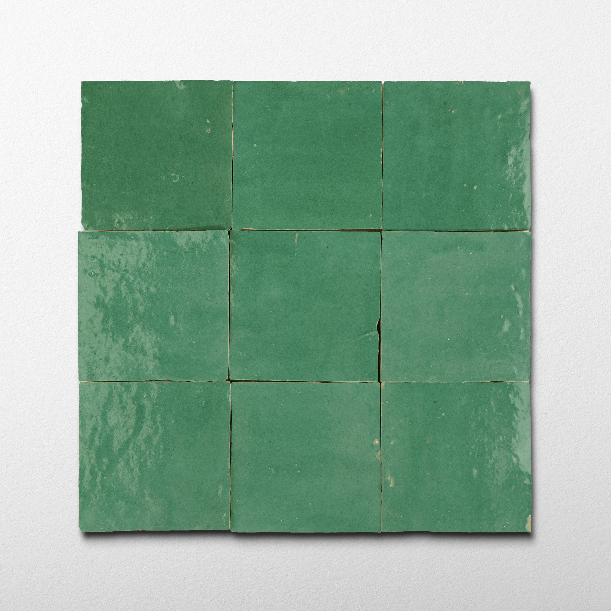 Handmade Moroccan Zellige 4x4 Santorini Green Terracotta Tile - Cemento Collection