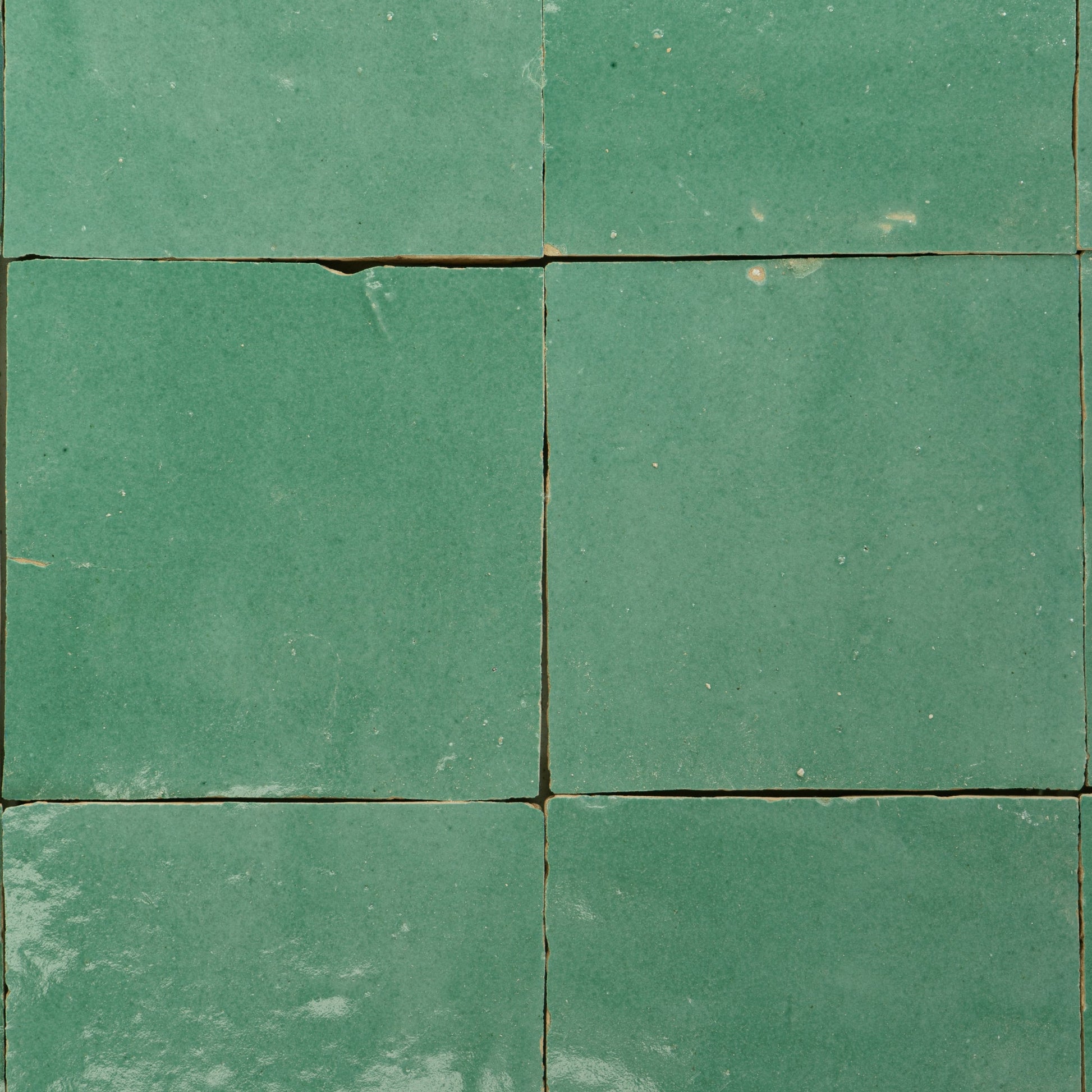 Handmade Moroccan Zellige 4x4 Santorini Green Terracotta Tile - Cemento Collection