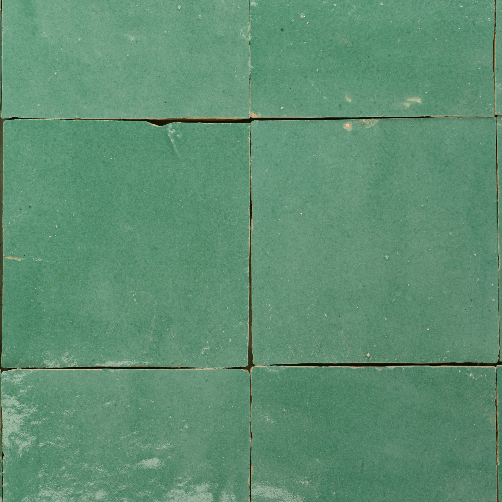 Handmade Moroccan Zellige 4x4 Santorini Green Terracotta Tile - Cemento Collection