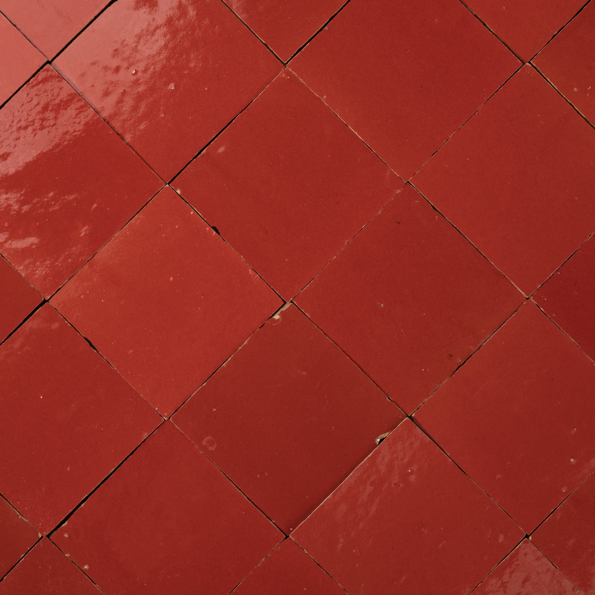 Handmade Moroccan Zellige 4x4 Scarlet Red Terracotta Tile - Cemento Collection
