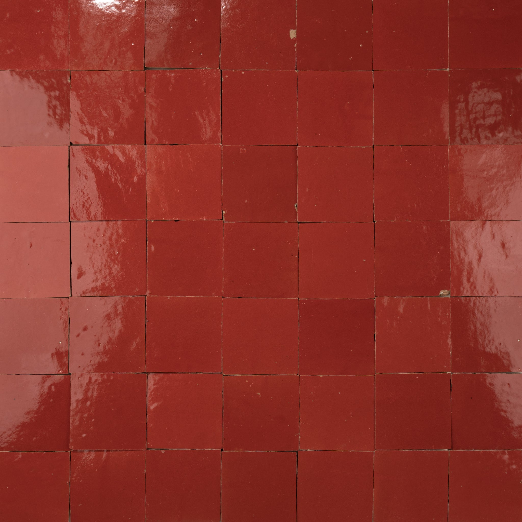 Handmade Moroccan Zellige 4x4 Scarlet Red Terracotta Tile - Cemento Collection