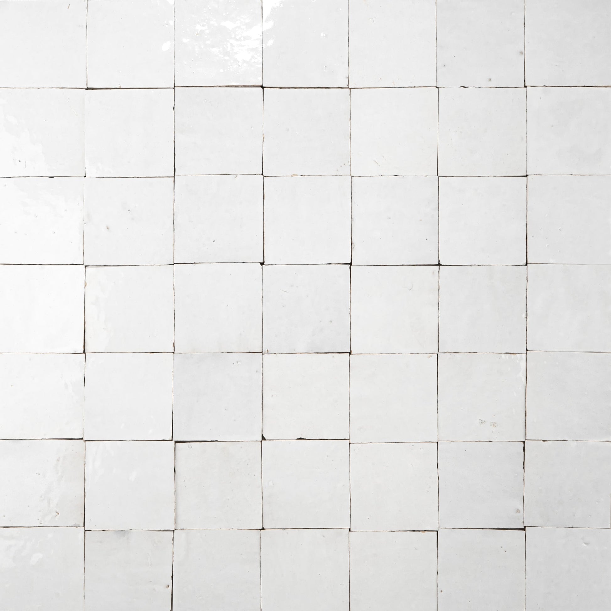 Handmade Moroccan Zellige 4x4 Snow White Terracotta Tile - Cemento Collection