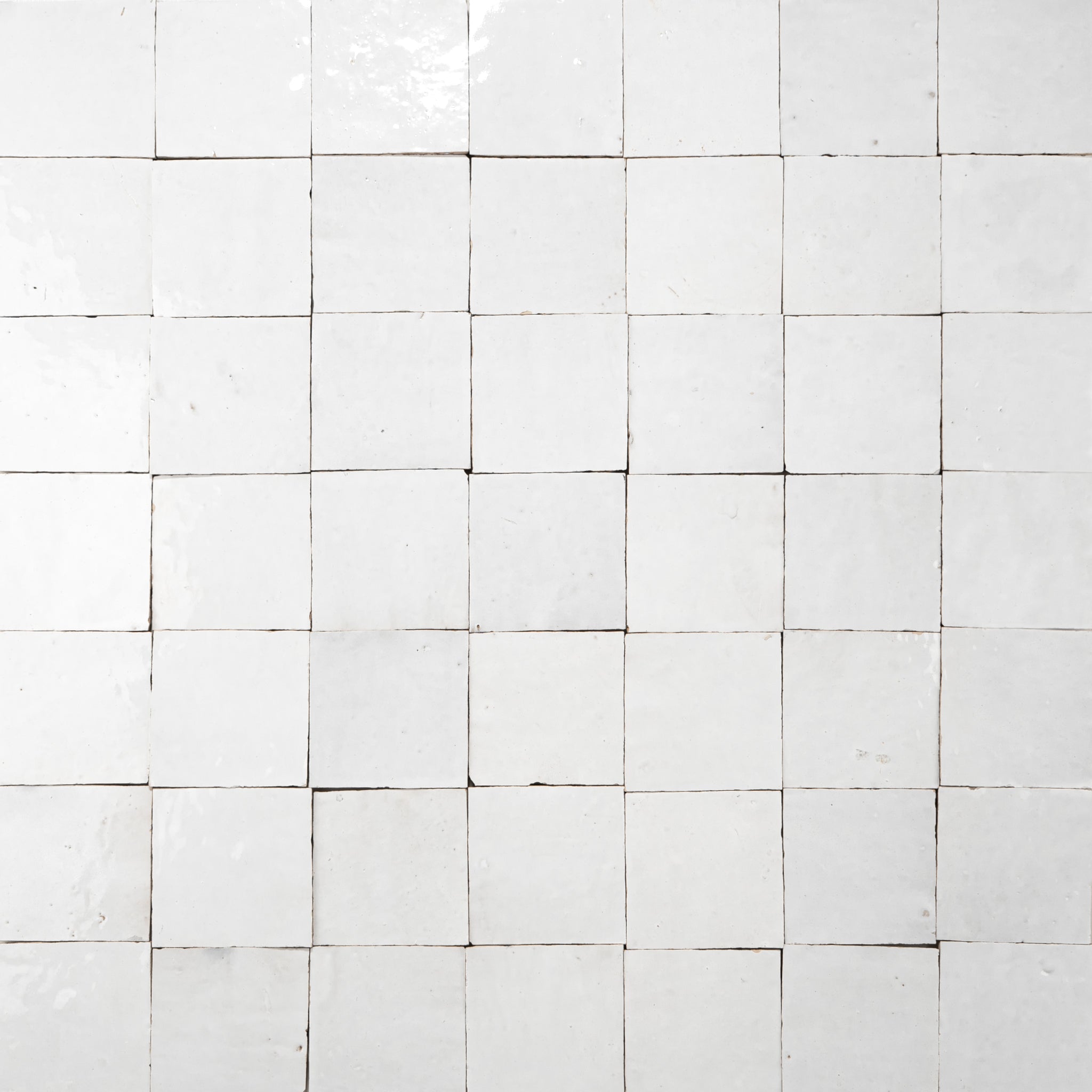 Handmade Moroccan Zellige 4x4 Snow White Terracotta Tile - Cemento Collection