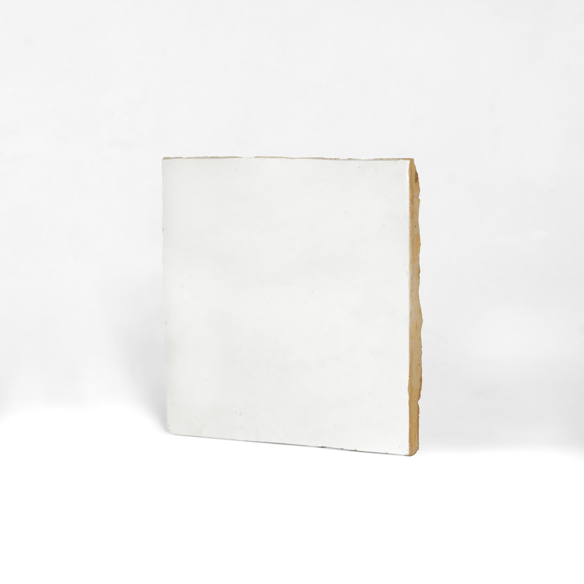 Handmade Moroccan Zellige 4x4 Snow White Terracotta Tile - Cemento Collection