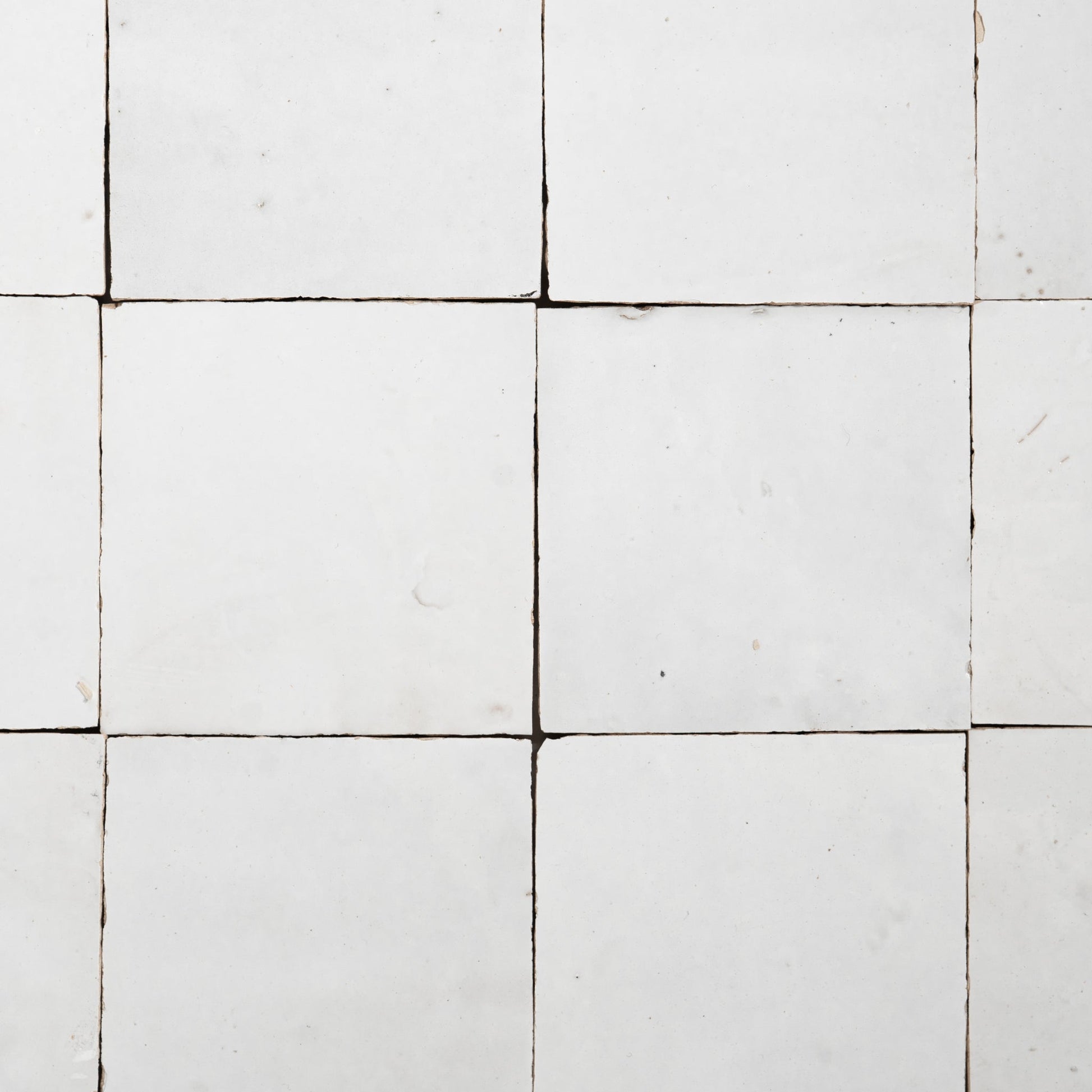 Handmade Moroccan Zellige 4x4 Snow White Terracotta Tile - Cemento Collection