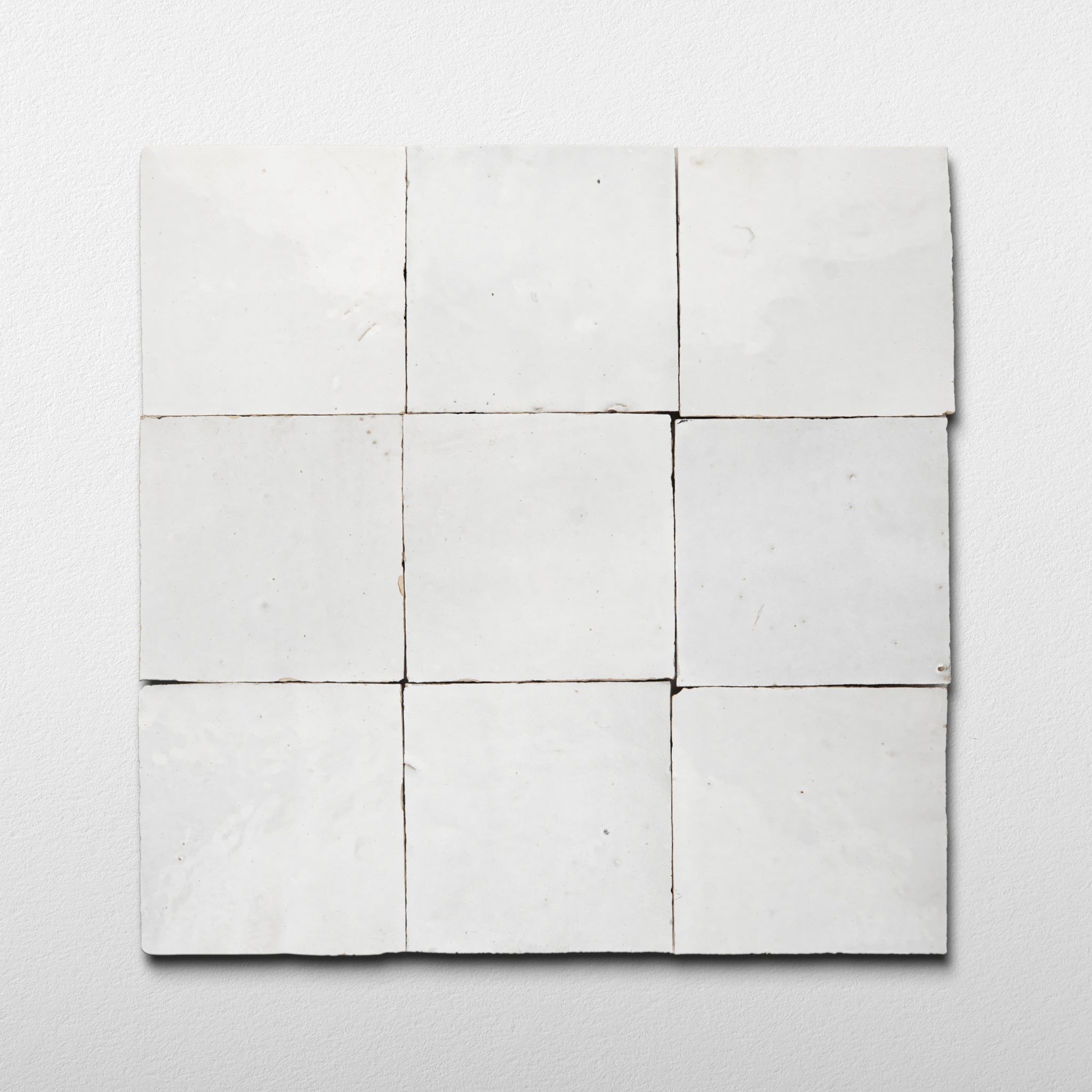 Handmade Moroccan Zellige 4x4 Snow White Terracotta Tile - Cemento Collection