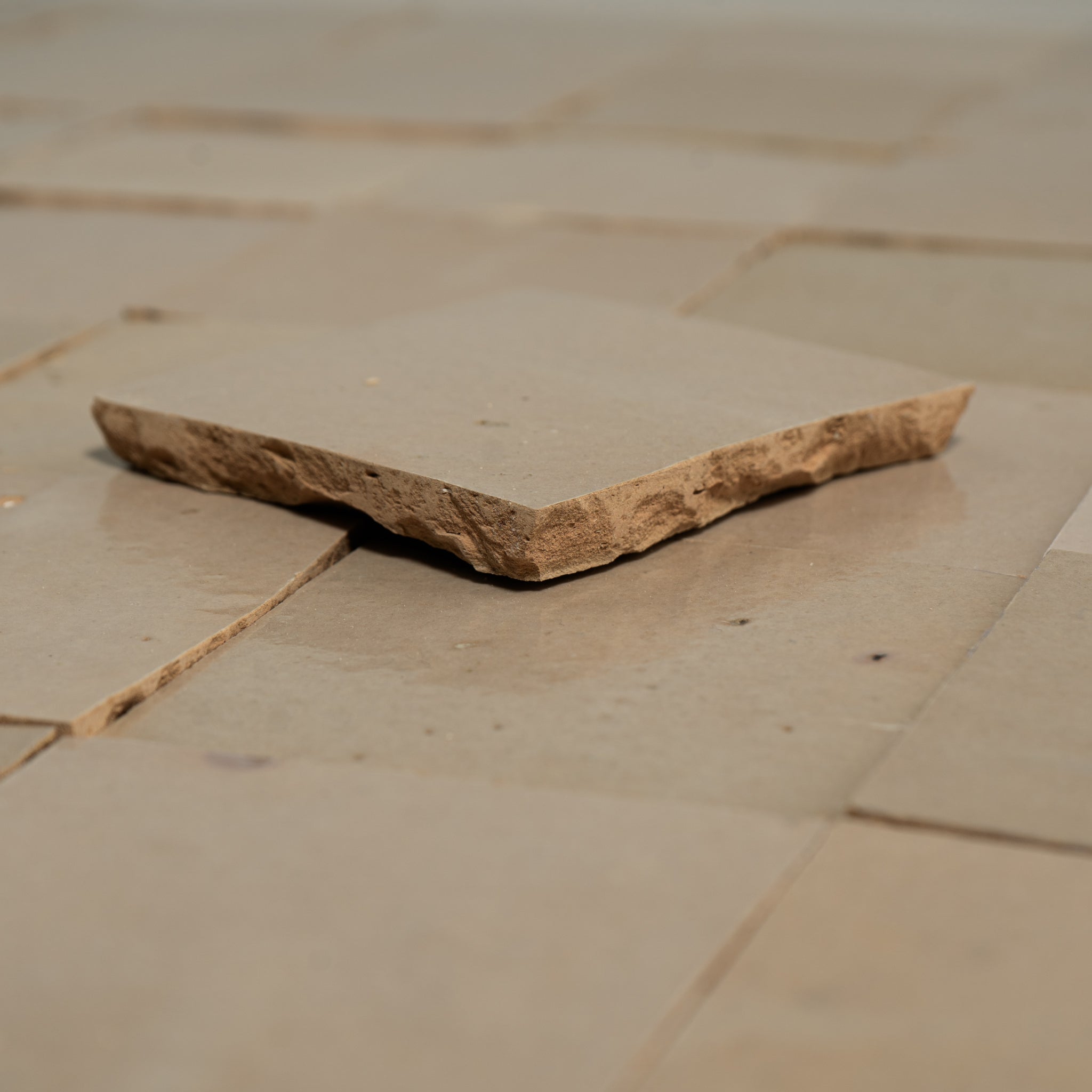 Handmade Moroccan Zellige 4x4 Tan Terracotta Tile - Cemento Collection