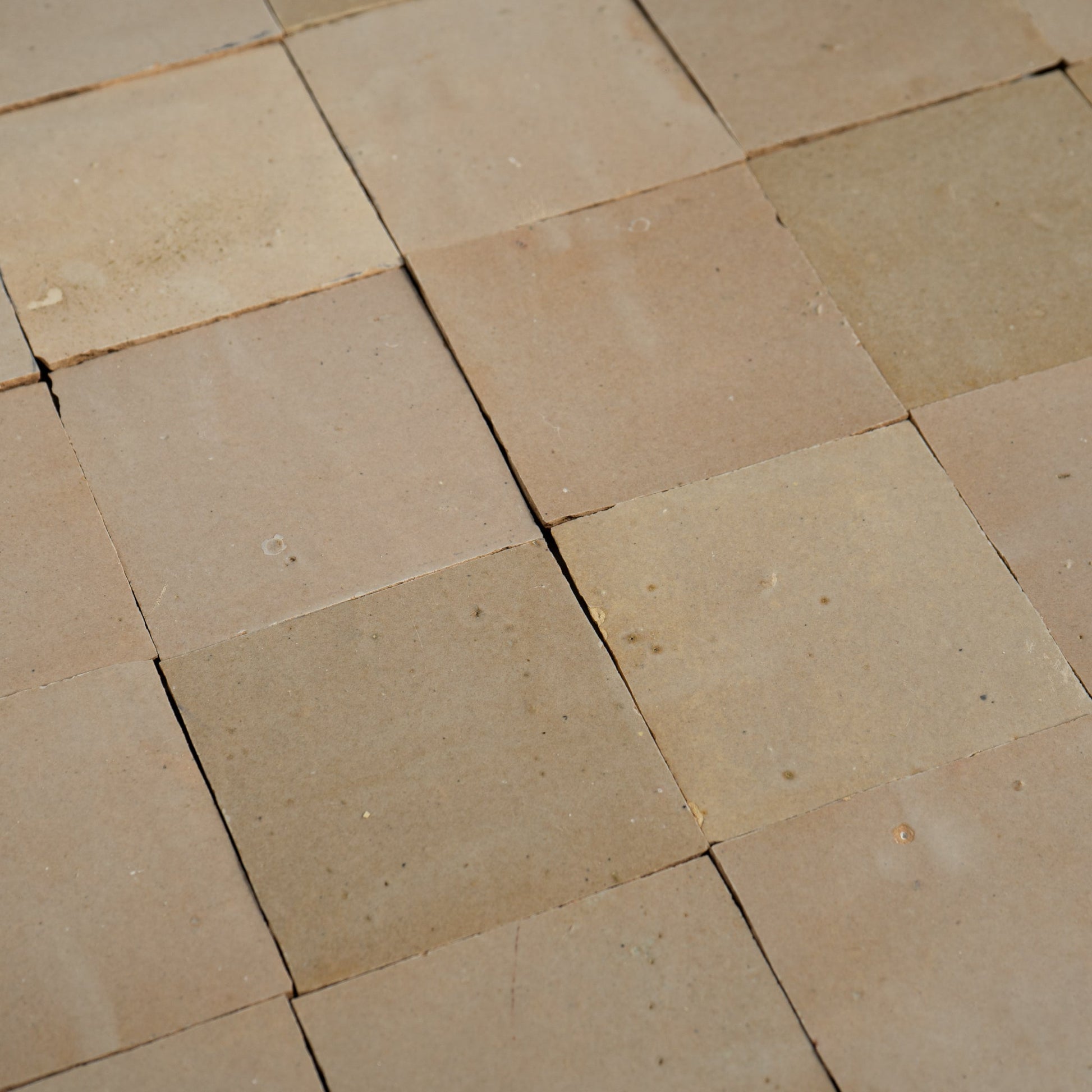 Handmade Moroccan Zellige 4x4 Tan Terracotta Tile - Cemento Collection
