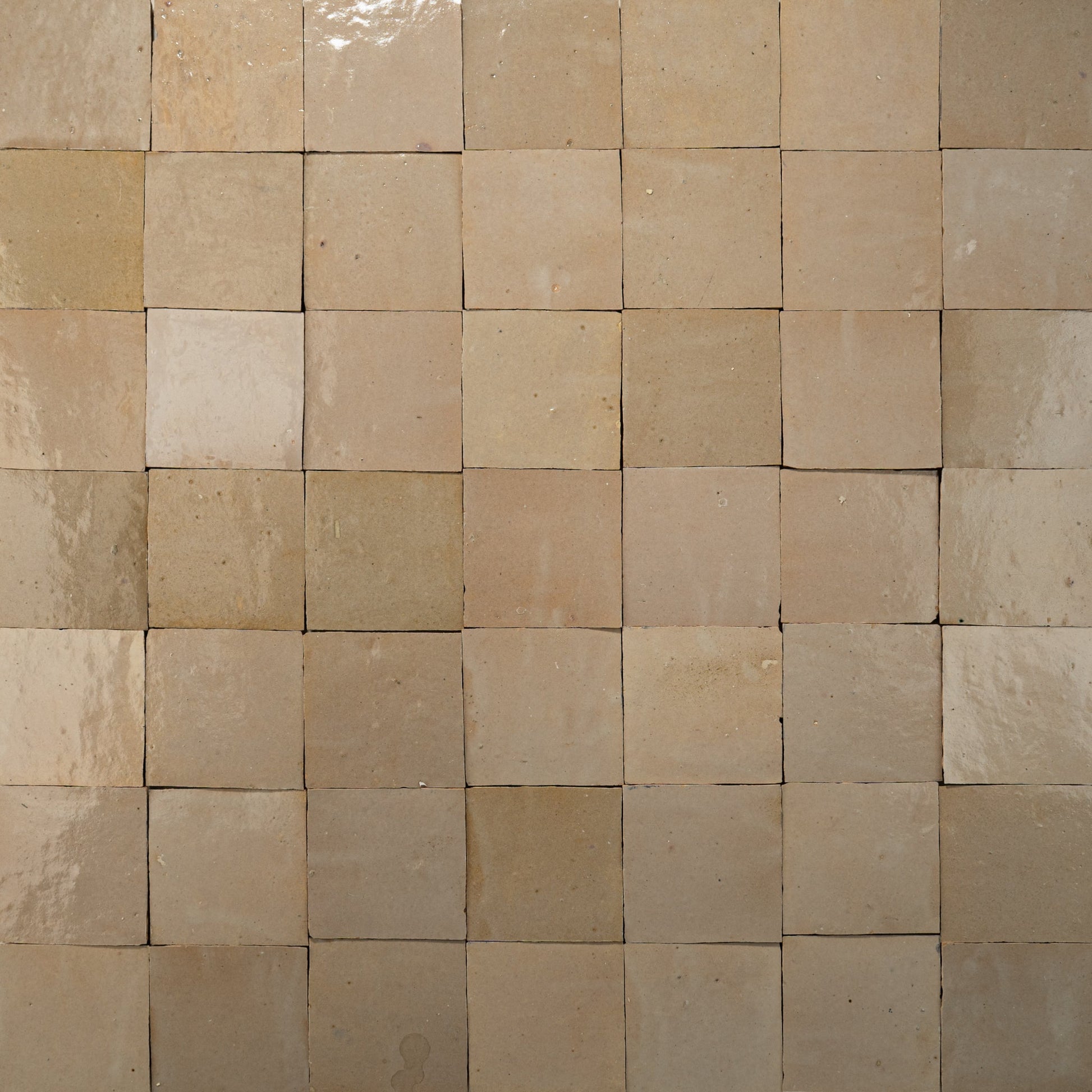 Handmade Moroccan Zellige 4x4 Tan Terracotta Tile - Cemento Collection