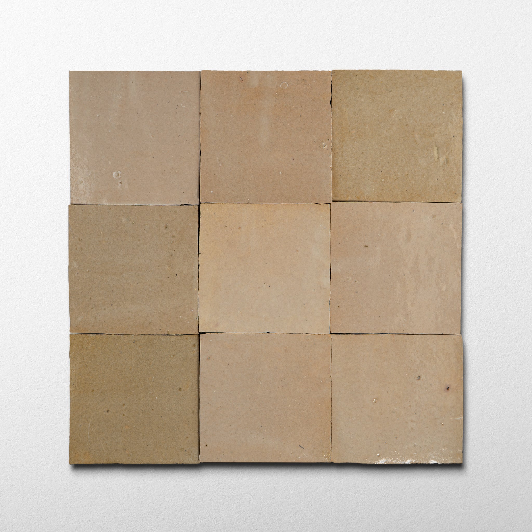 Handmade Moroccan Zellige 4x4 Tan Terracotta Tile - Cemento Collection