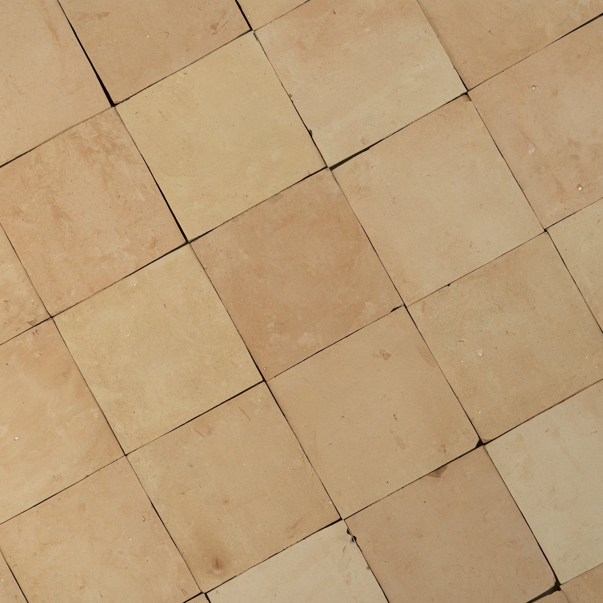 Handmade Moroccan Zellige 4x4 Unglazed Natural Terracotta Tile - Cemento Collection
