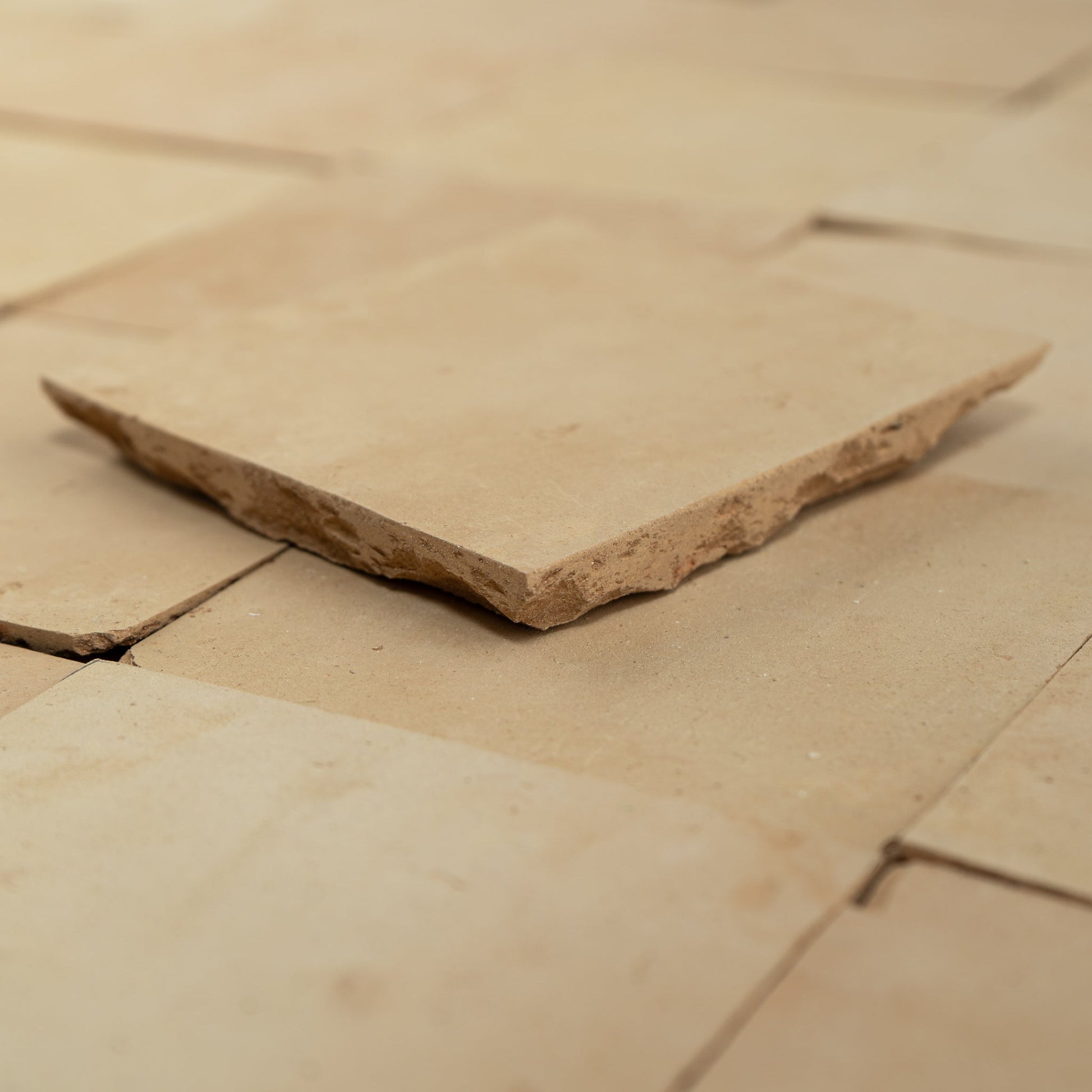 Handmade Moroccan Zellige 4x4 Unglazed Natural Terracotta Tile - Cemento Collection