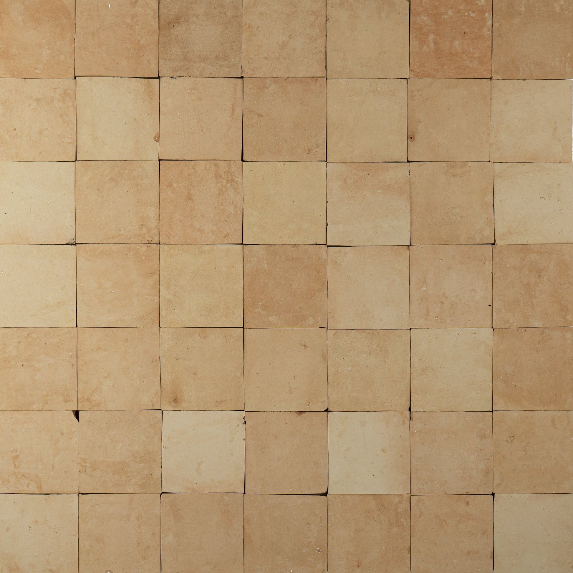 Handmade Moroccan Zellige 4x4 Unglazed Natural Terracotta Tile - Cemento Collection