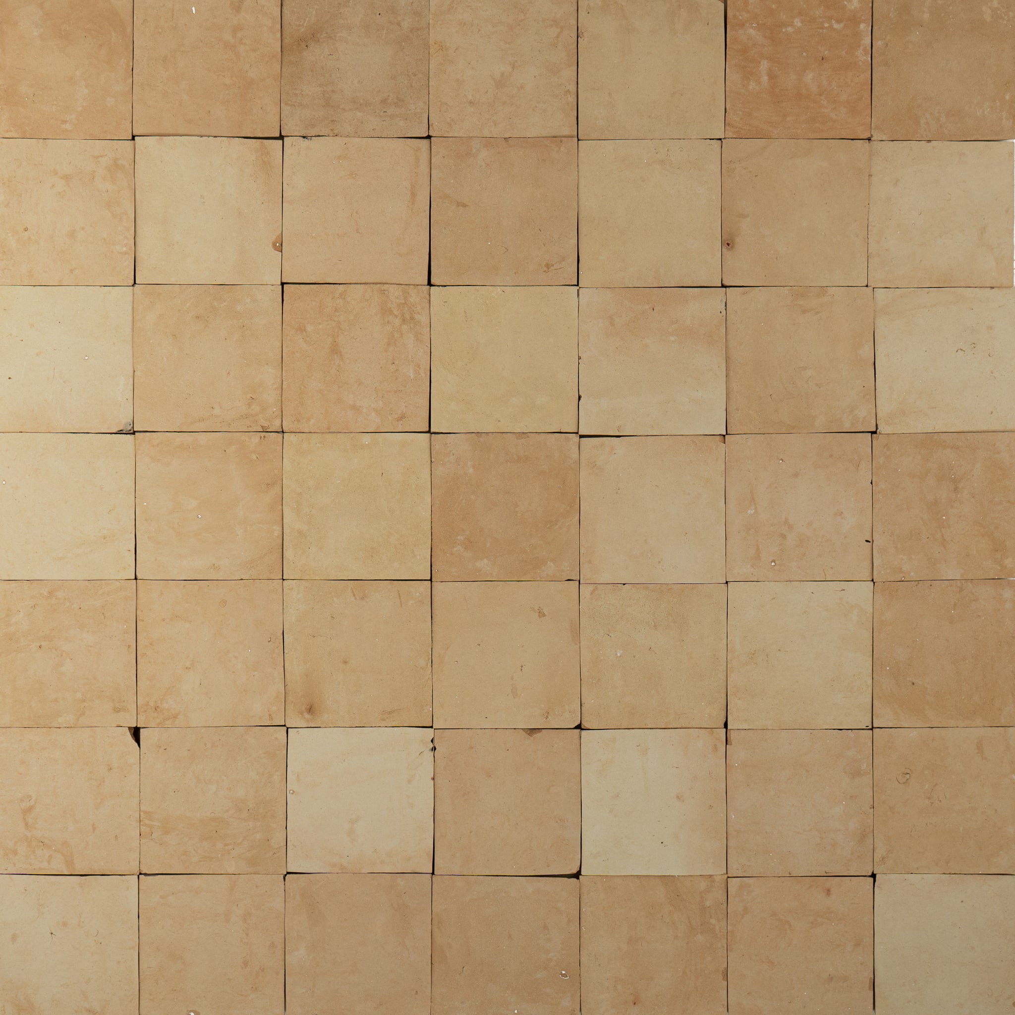 Handmade Moroccan Zellige 4x4 Unglazed Natural Terracotta Tile - Cemento Collection