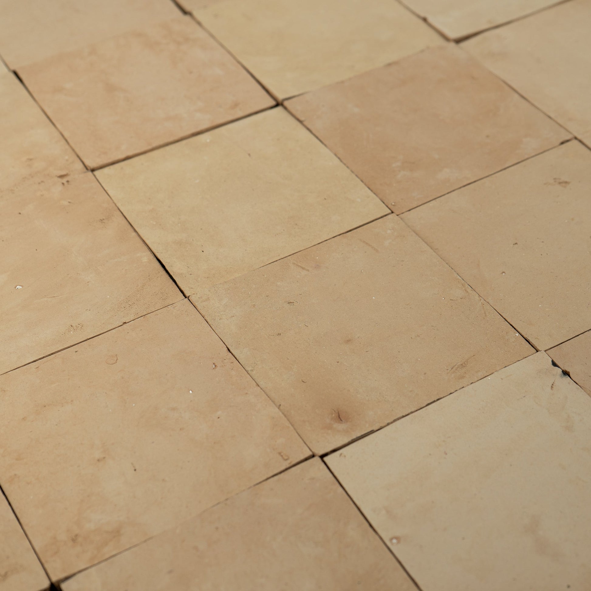 Handmade Moroccan Zellige 4x4 Unglazed Natural Terracotta Tile - Cemento Collection