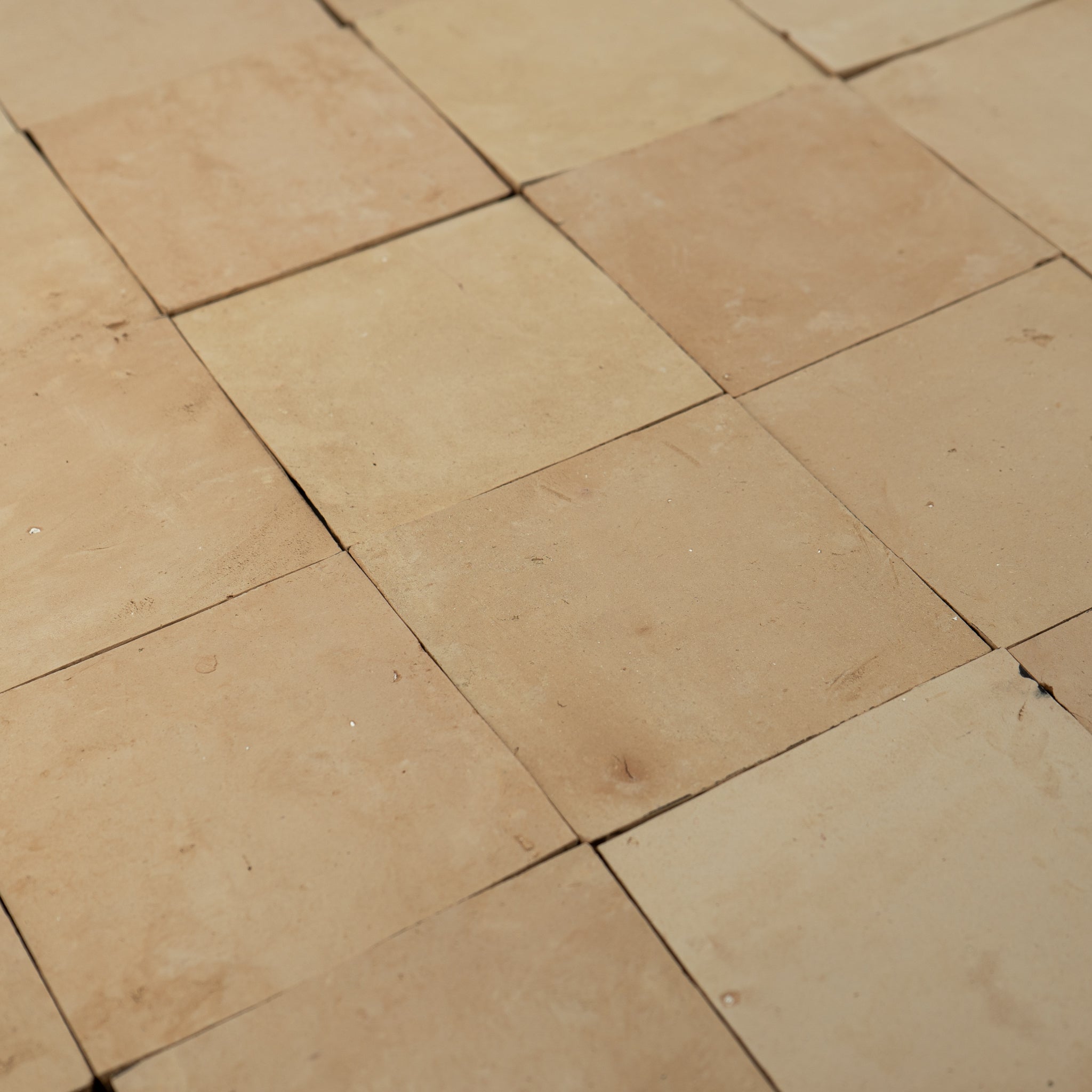 Handmade Moroccan Zellige 4x4 Unglazed Natural Terracotta Tile - Cemento Collection