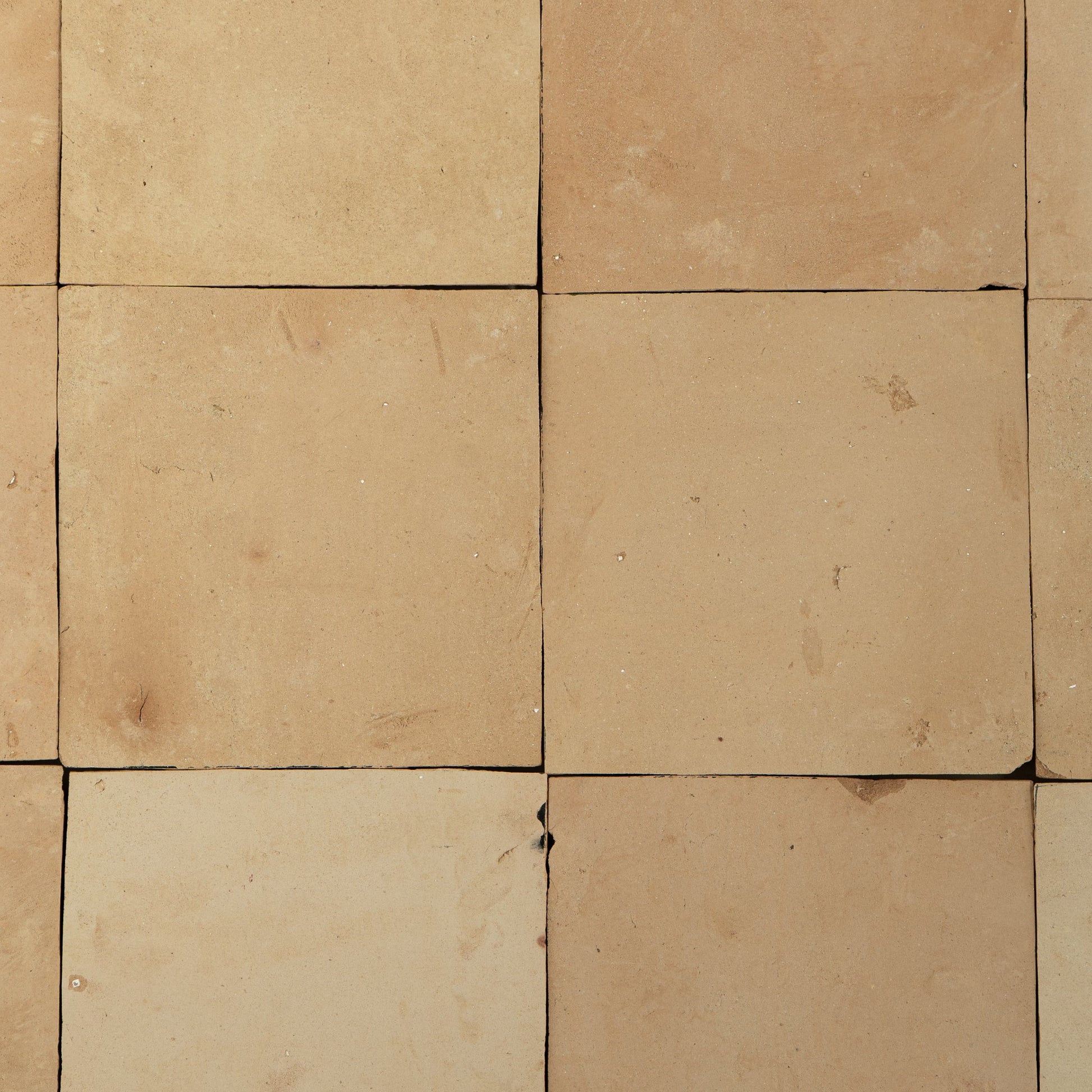 Handmade Moroccan Zellige 4x4 Unglazed Natural Terracotta Tile - Cemento Collection