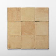 Handmade Moroccan Zellige 4x4 Unglazed Natural Terracotta Tile - Cemento Collection