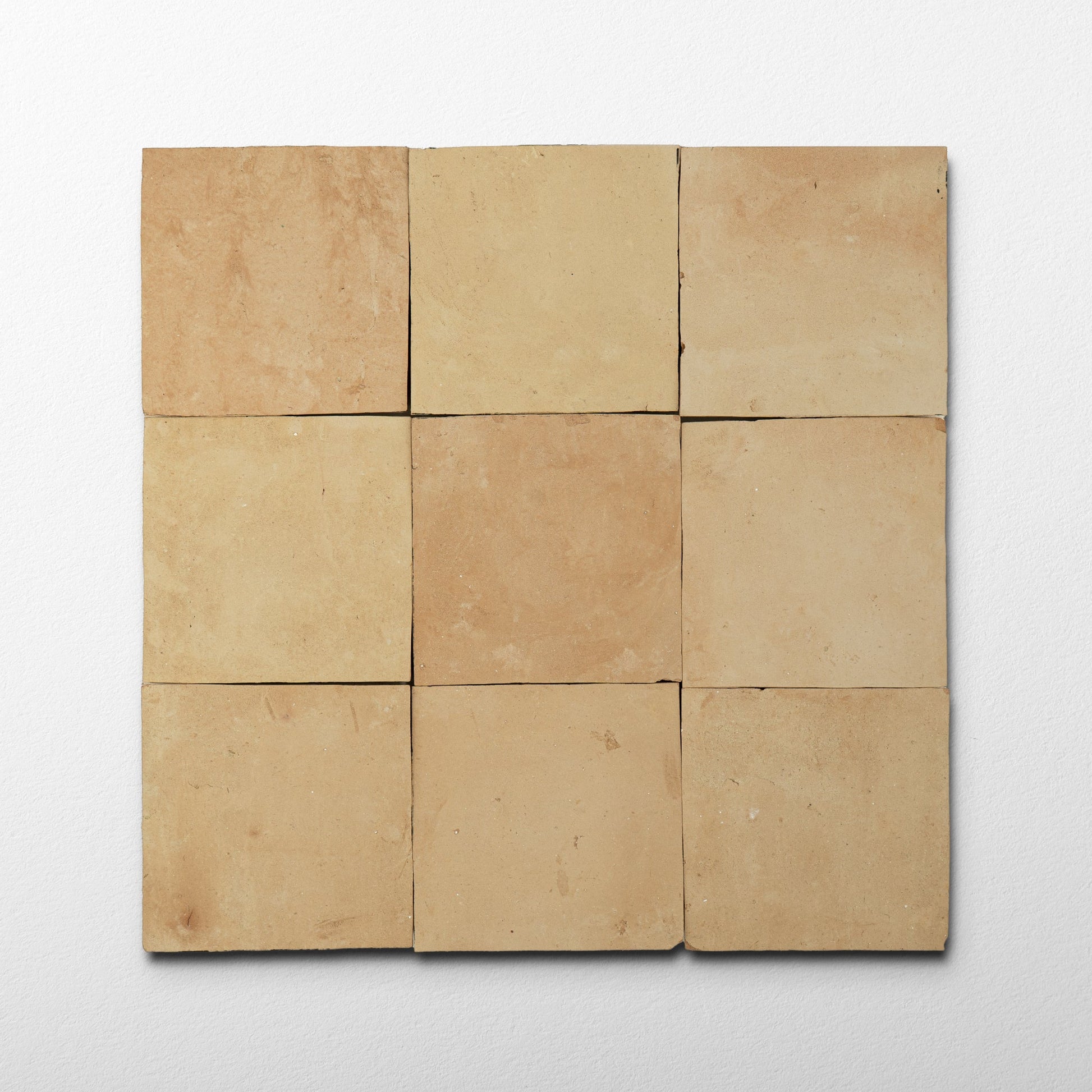 Handmade Moroccan Zellige 4x4 Unglazed Natural Terracotta Tile - Cemento Collection