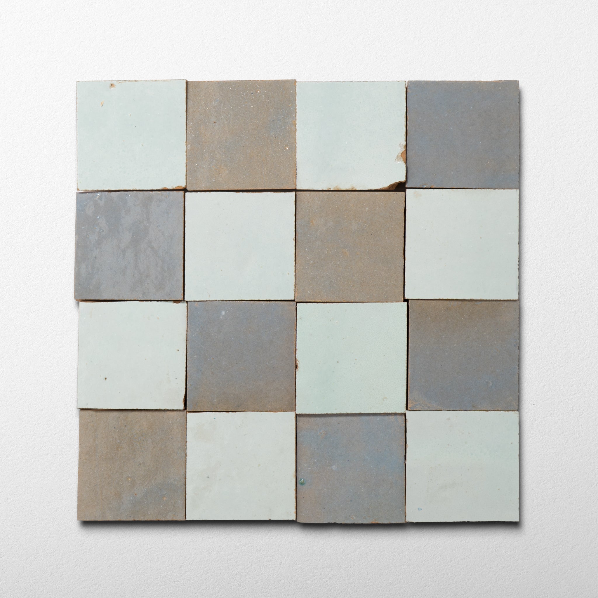 Handmade Moroccan Zellige Aegean Sky | 2x2 Checker Mosaic Tile