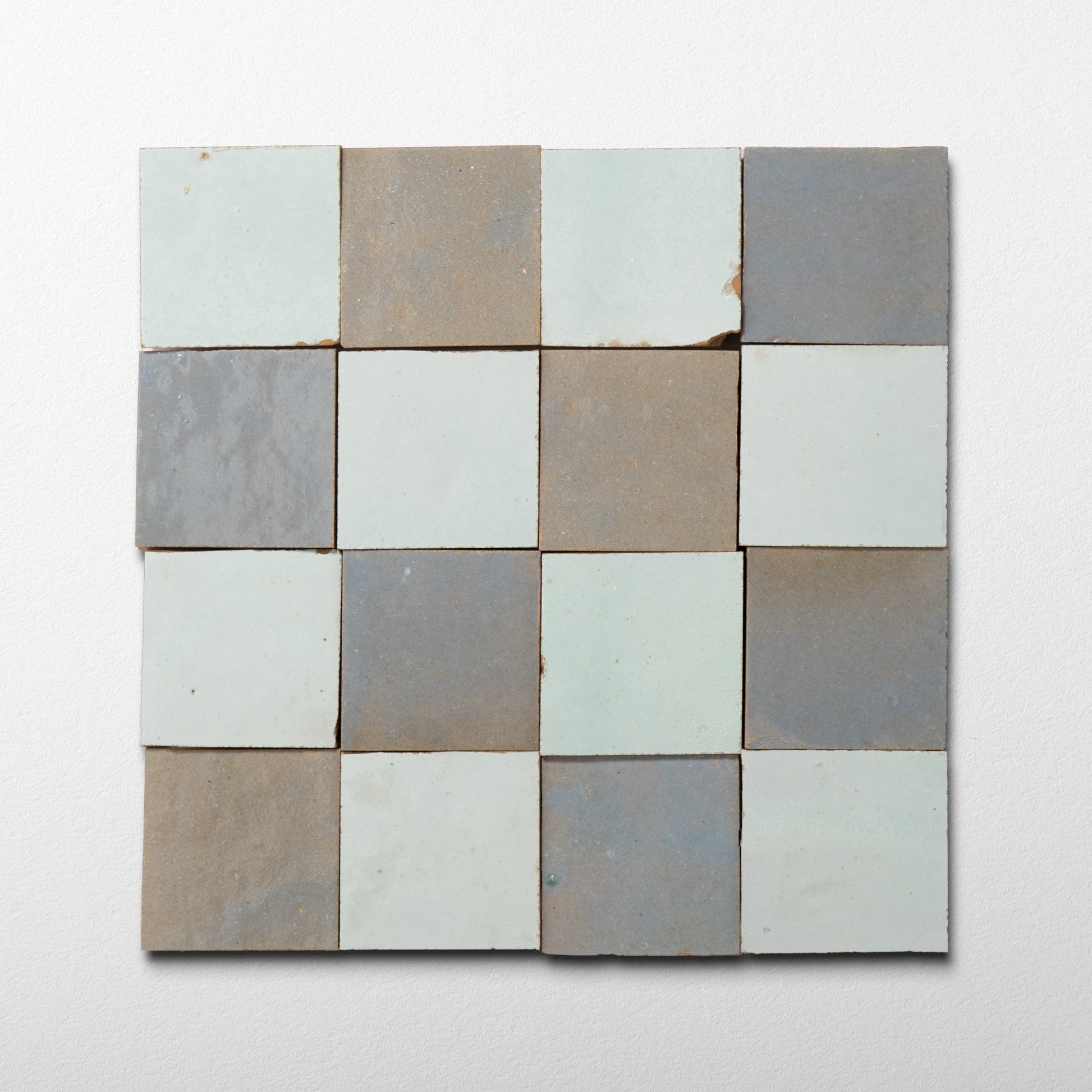 Handmade Moroccan Zellige Aegean Sky | 2x2 Checker Mosaic Tile - Cemento Collection