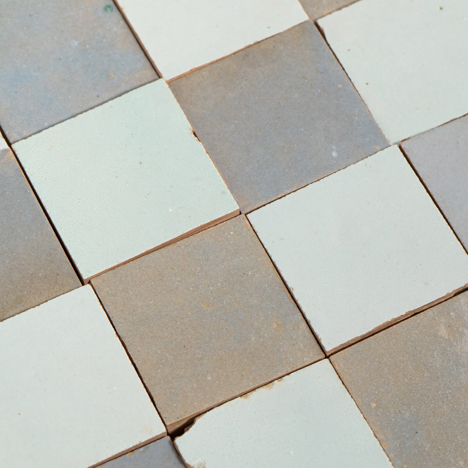 Handmade Moroccan Zellige Aegean Sky | 2x2 Checker Mosaic Tile - Cemento Collection