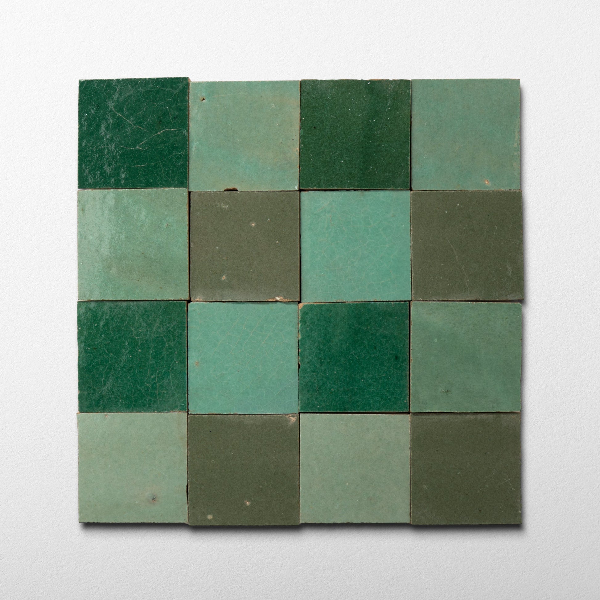 Handmade Moroccan Zellige Atlas Valley | 2x2 Plaid Mosaic Tile - Cemento Collection