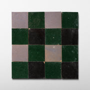 Handmade Moroccan Zellige Deep Forest | 2x2 Plaid Mosaic Tile - Cemento Collection