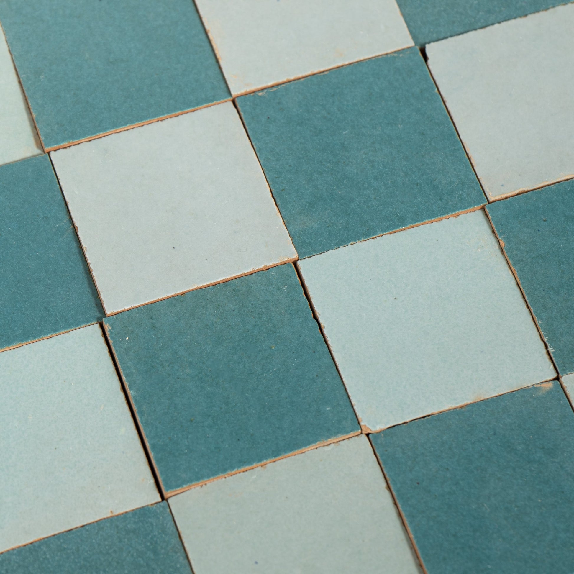 Handmade Moroccan Zellige Lagoon Blue | 2x2 Checker Mosaic Tile - Cemento Collection