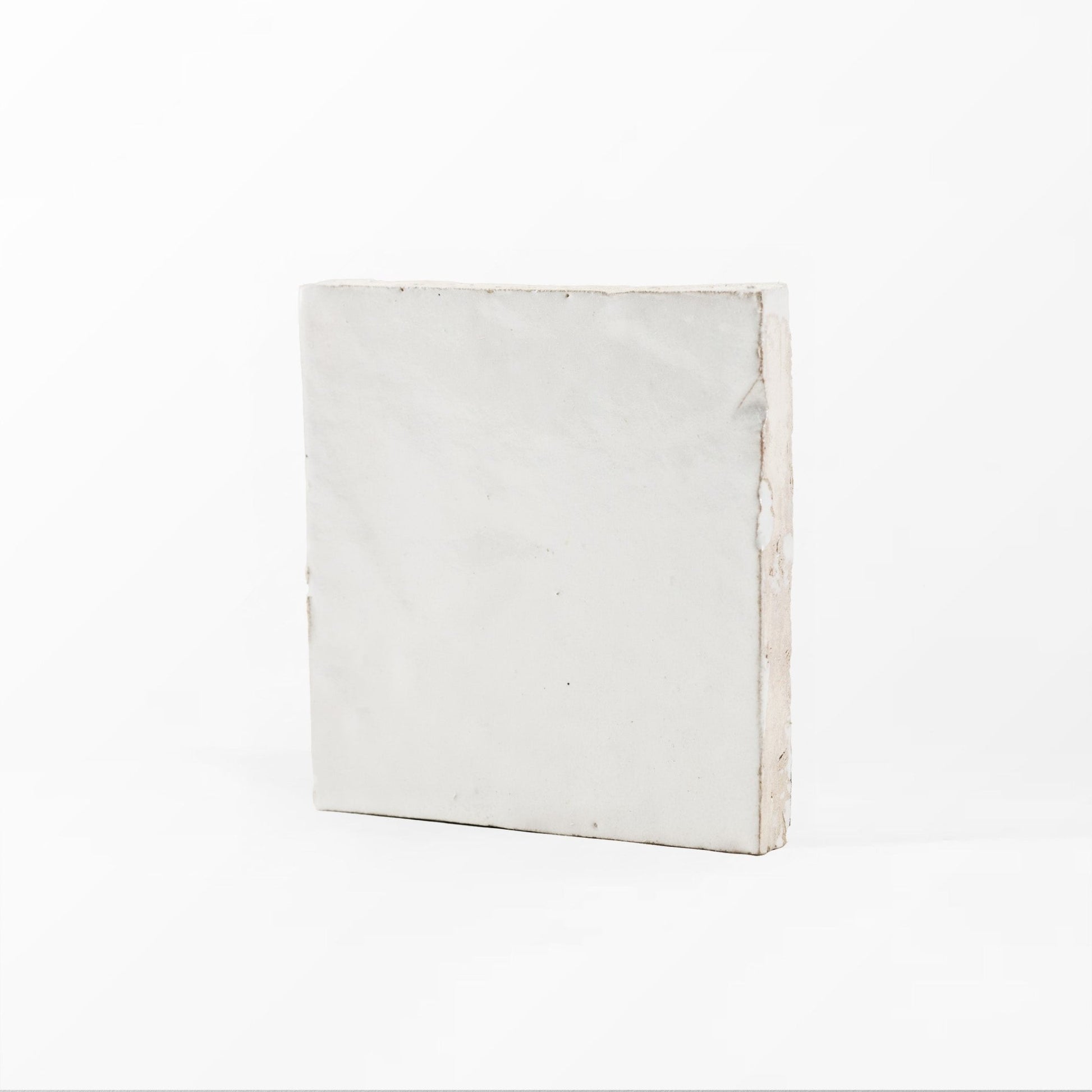 Handmade Moroccan Zellige Off White & Indigo Blue | 5x5 Checker Mosaic Loose Tile - Cemento Collection