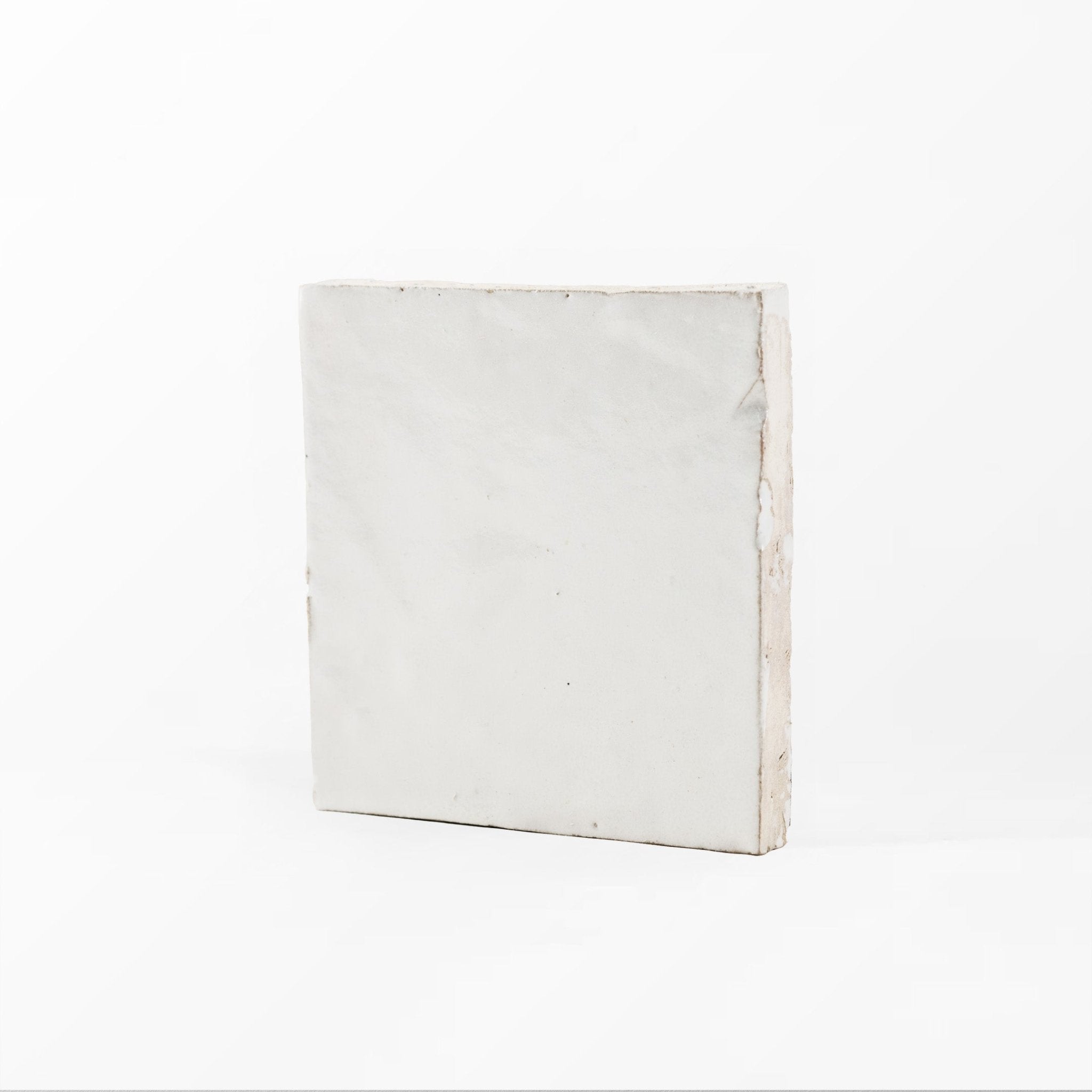 Handmade Moroccan Zellige Off White & Indigo Blue | 5x5 Checker Mosaic Loose Tile - Cemento Collection