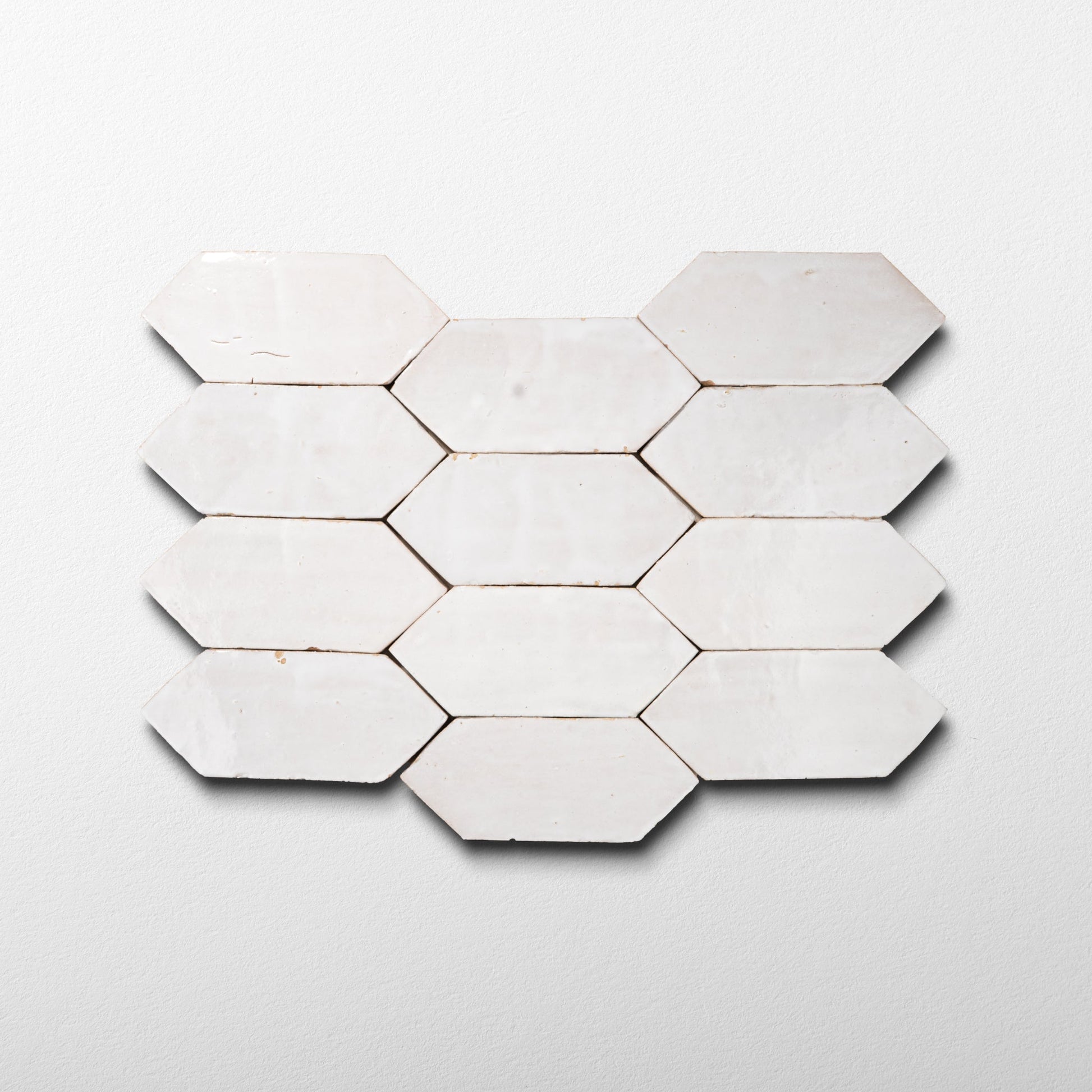 Handmade Moroccan Zellige Off white Picket Terracotta Tile - Cemento Collection