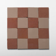 Handmade Moroccan Zellige Rust Clay | 2x2 Checker Mosaic Tile - Cemento Collection