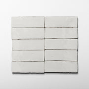 Handmade Moroccan Zellige Thick 2x6 Off White Terracotta Tile - Cemento Collection
