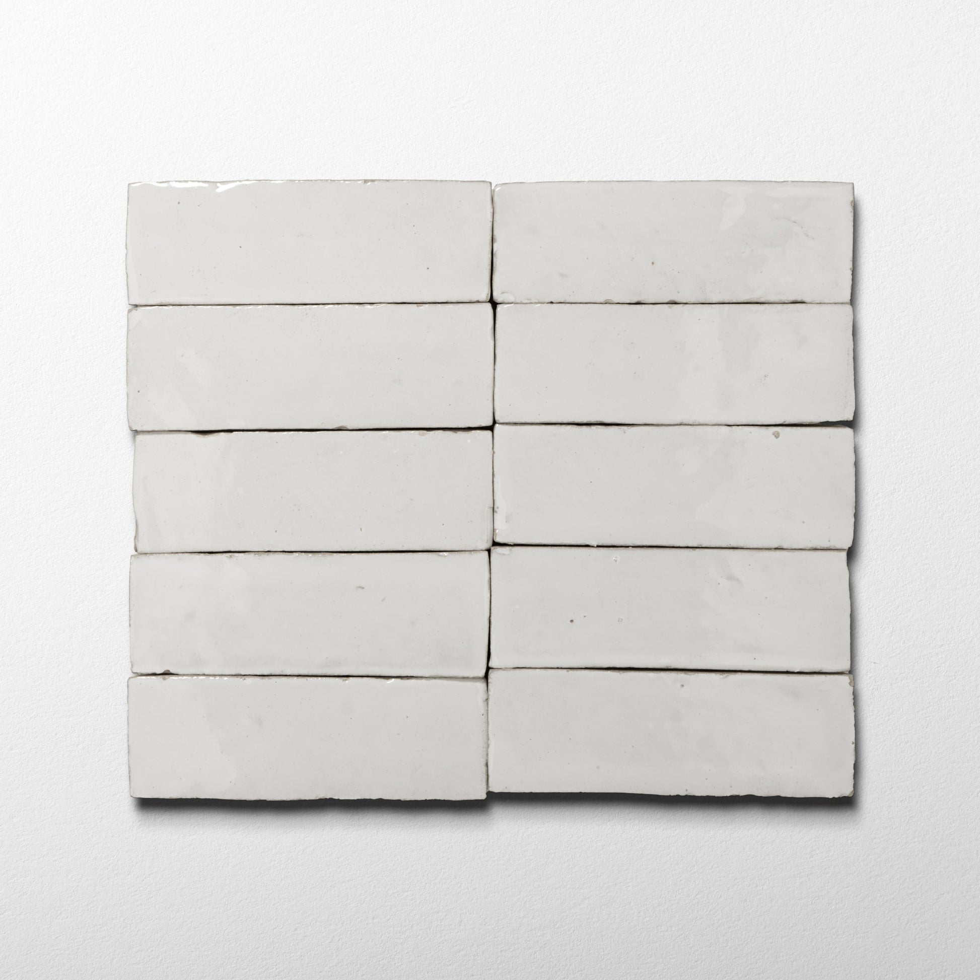Handmade Moroccan Zellige Thick 2x6 Off White Terracotta Tile - Cemento Collection
