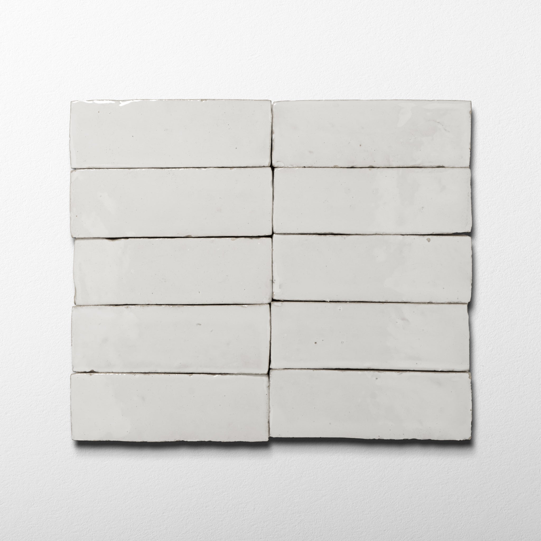 Handmade Moroccan Zellige Thick 2x6 Off White Terracotta Tile - Cemento Collection