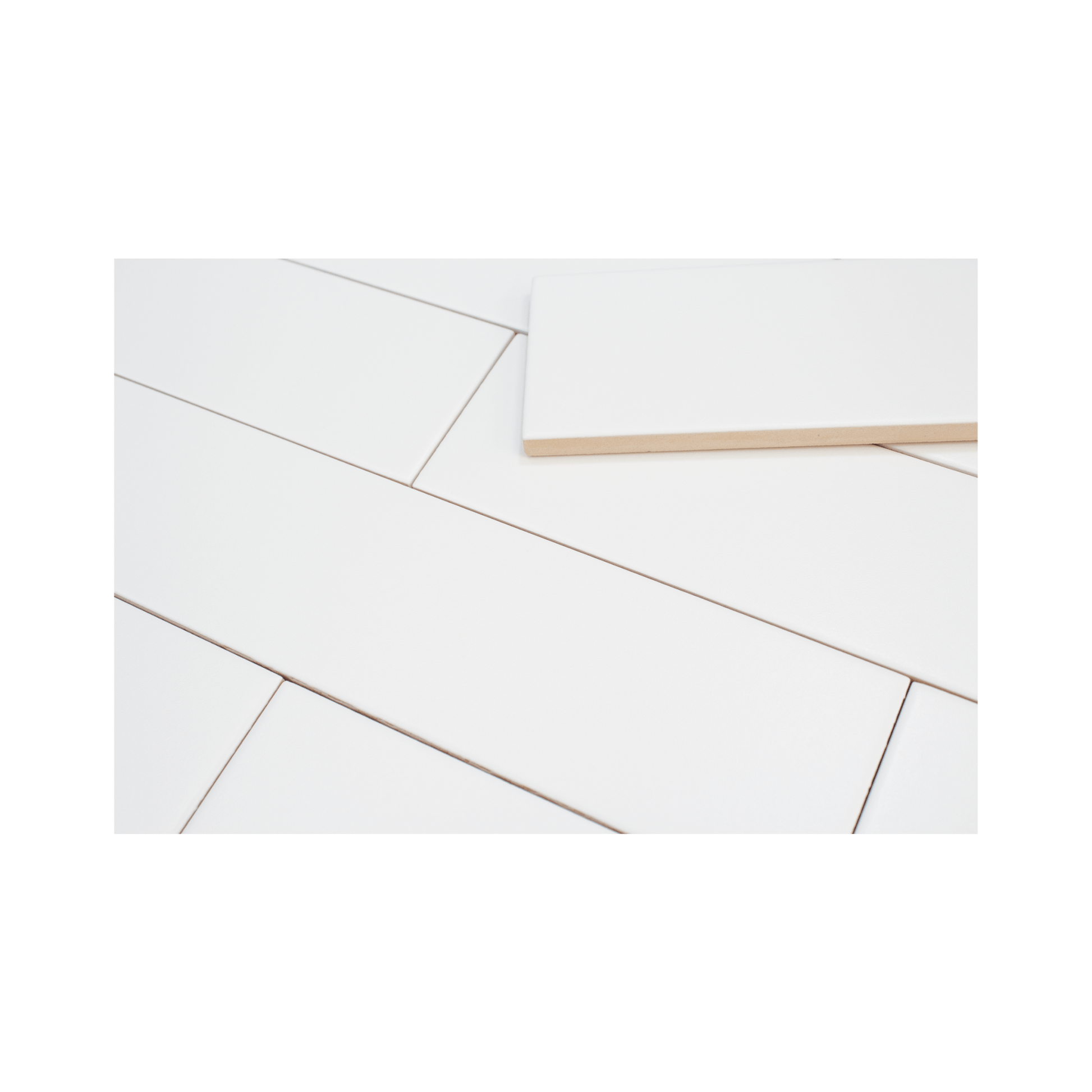 Hoop Straight 2.5x10 Cloud Pearl Ceramic Tile - Cemento Collection