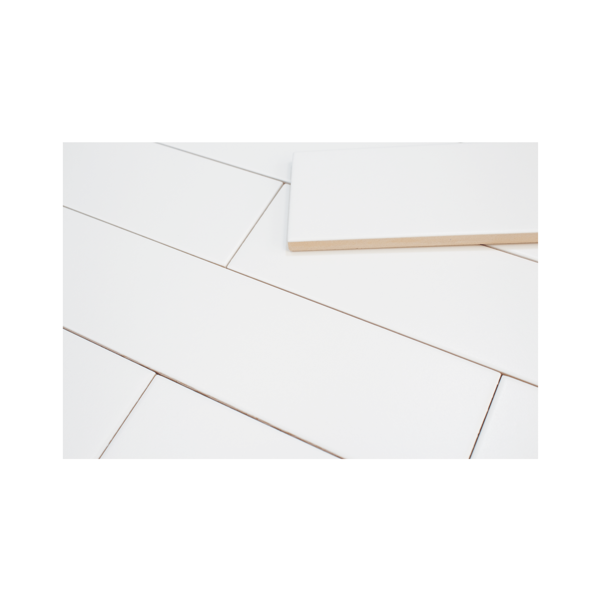 Hoop Straight 2.5x10 Cloud Pearl Ceramic Tile - Cemento Collection