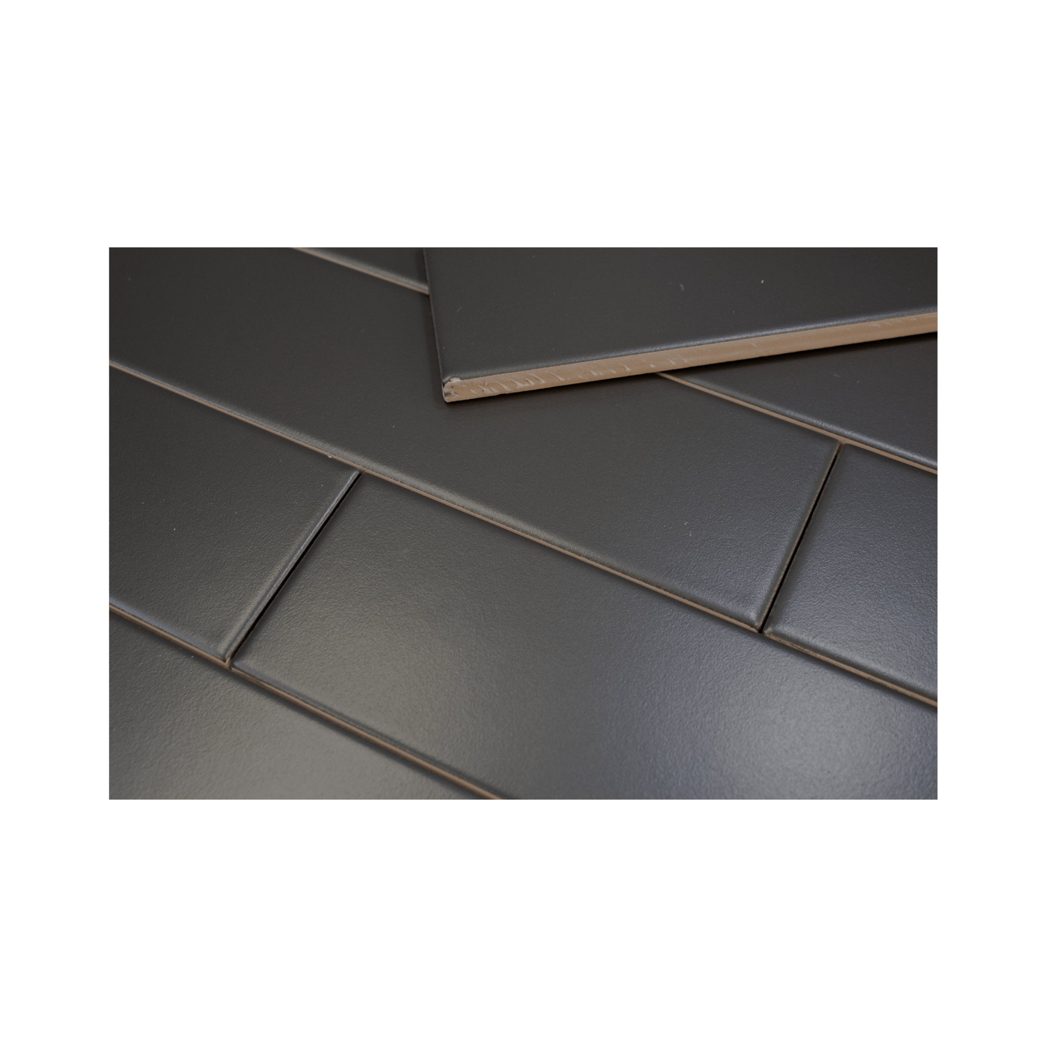 Hoop Straight 2.5x10 Phantom Black Ceramic Tile - Cemento Collection