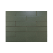 Hoop Straight 2.5x10 Silence Green Ceramic Tile - Cemento Collection