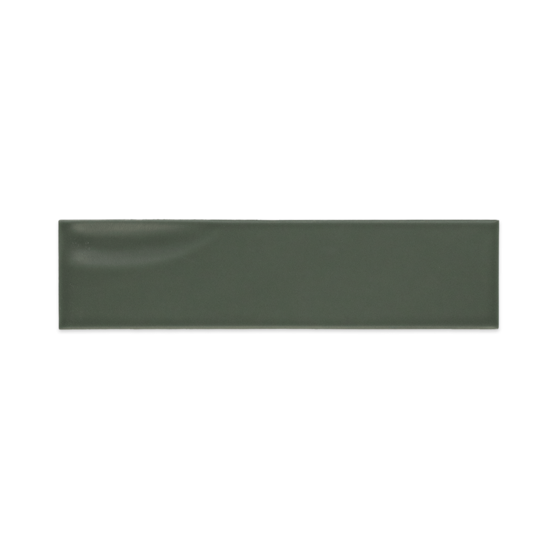 Hoop Straight 2.5x10 Silence Green Ceramic Tile - Cemento Collection