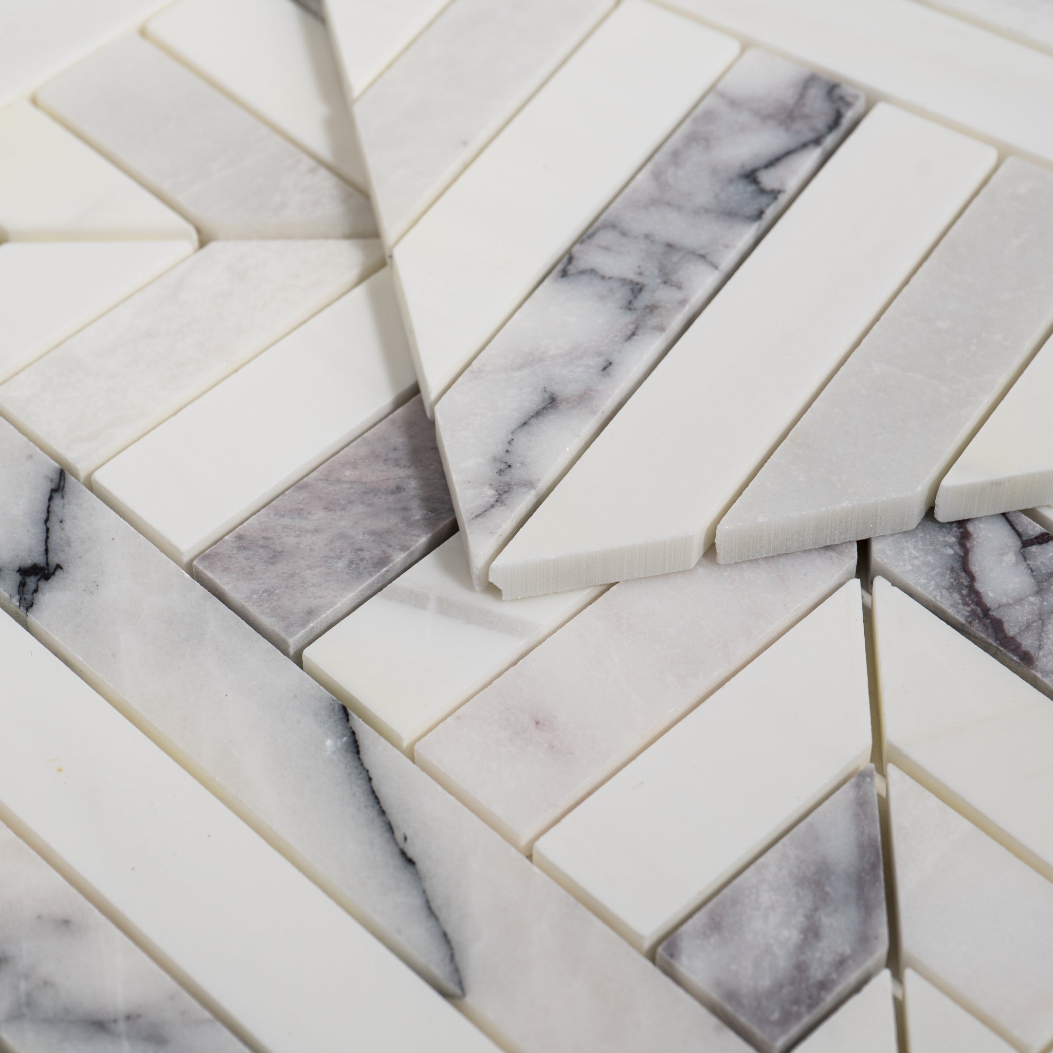 geometric Marble Honed Mosaic Tile