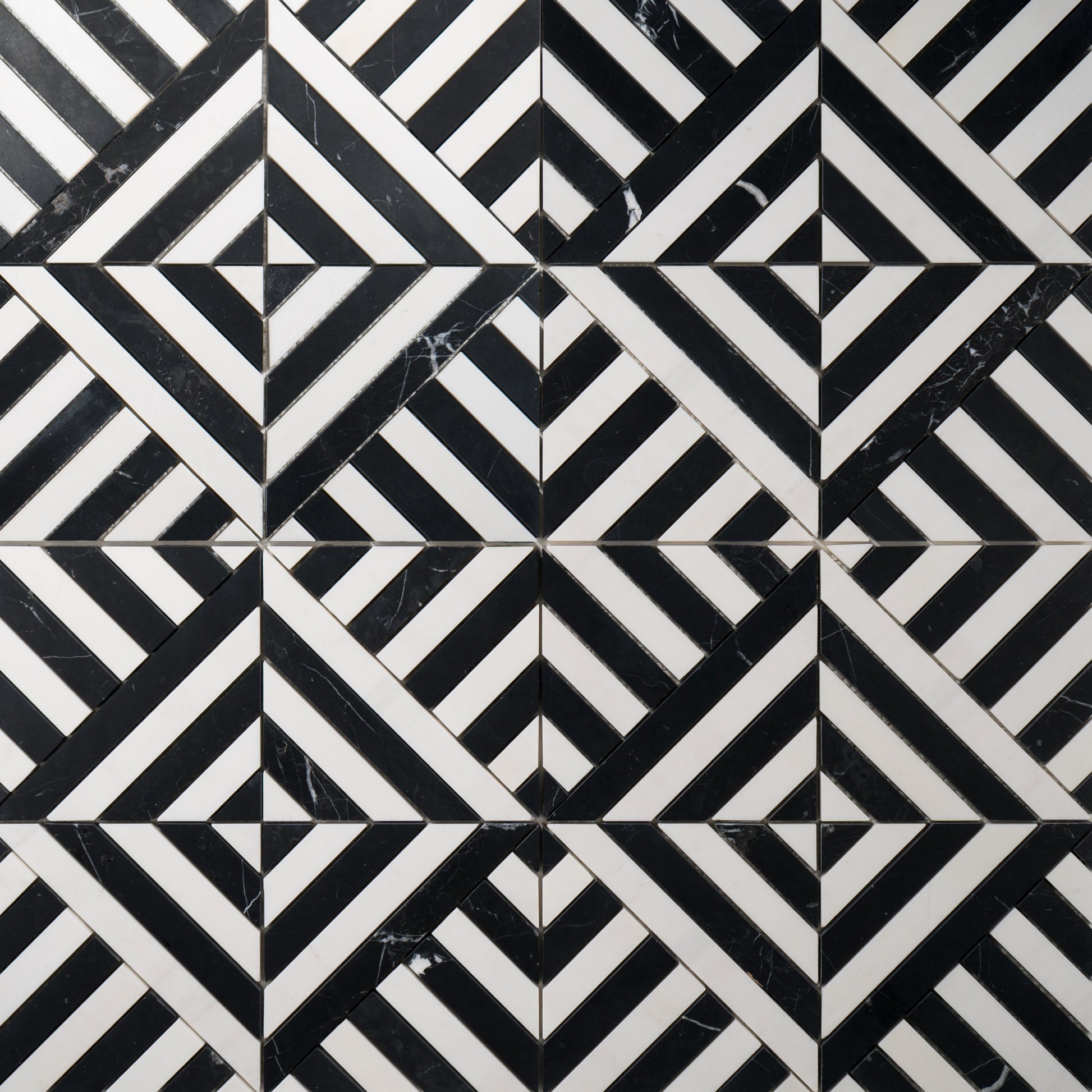 balck and white Marble Honed Mosaic Tile